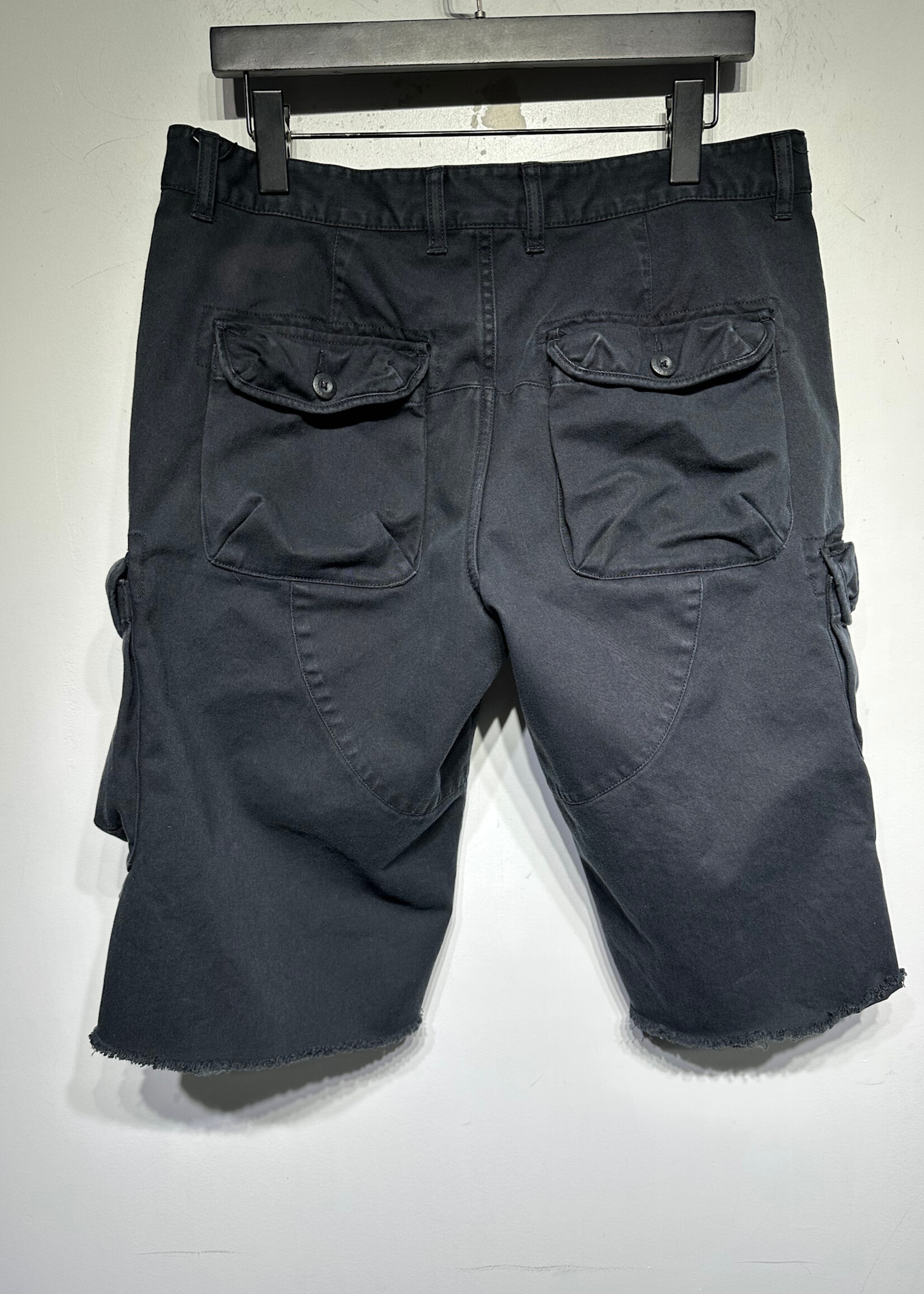 Armani 00s Black Multi Pocket Long Cargo Short Masc 32