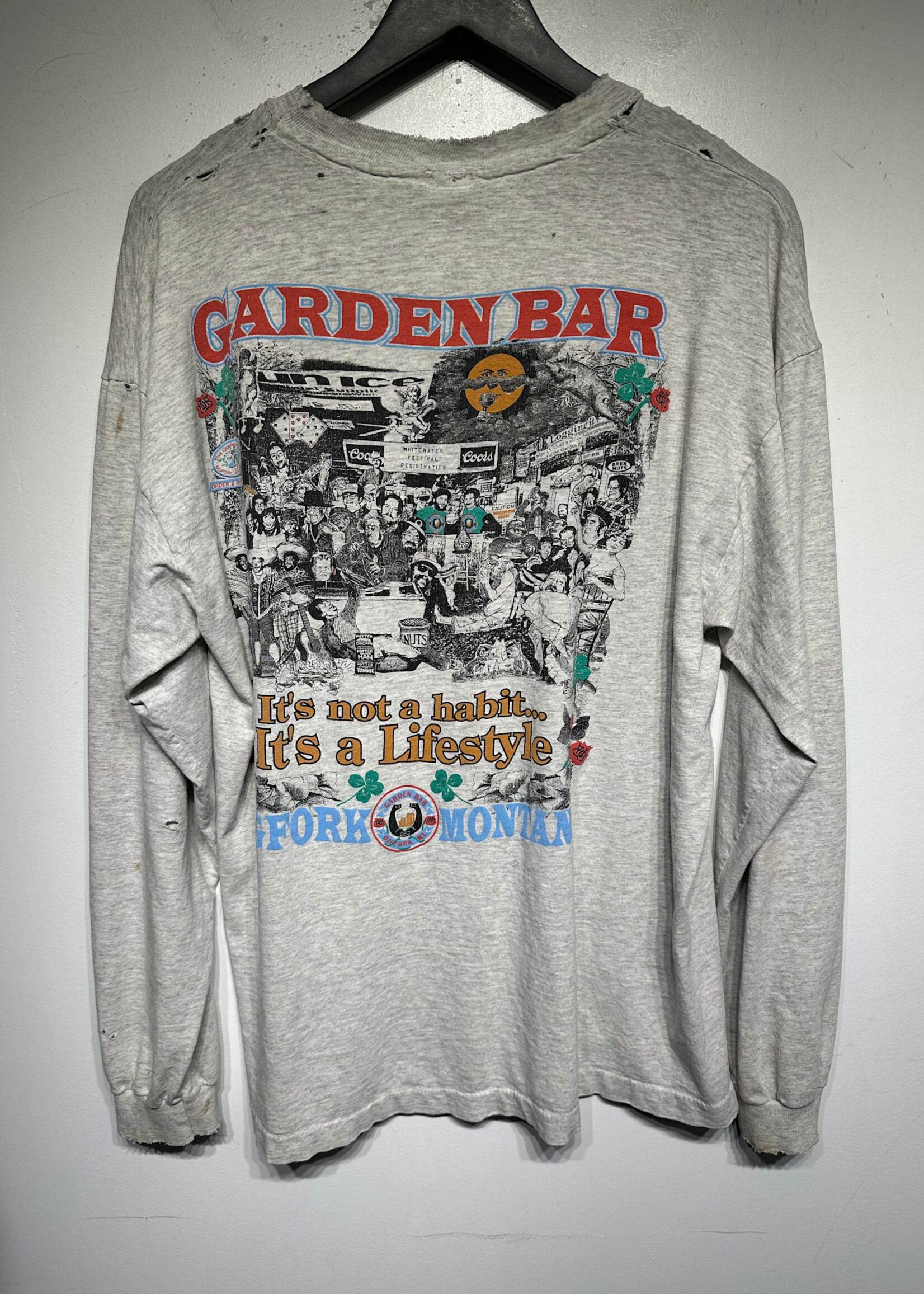 Garden Bar Vintage Distressed Grey LS XL