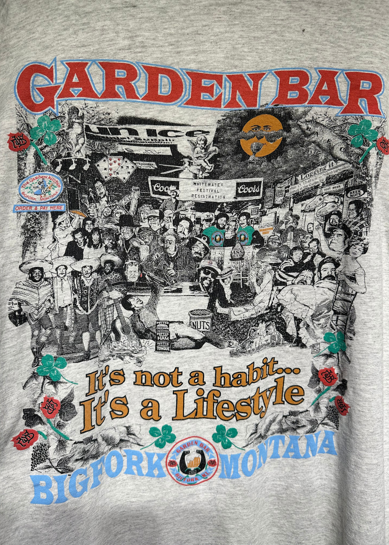 Garden Bar Vintage Distressed Grey LS XL
