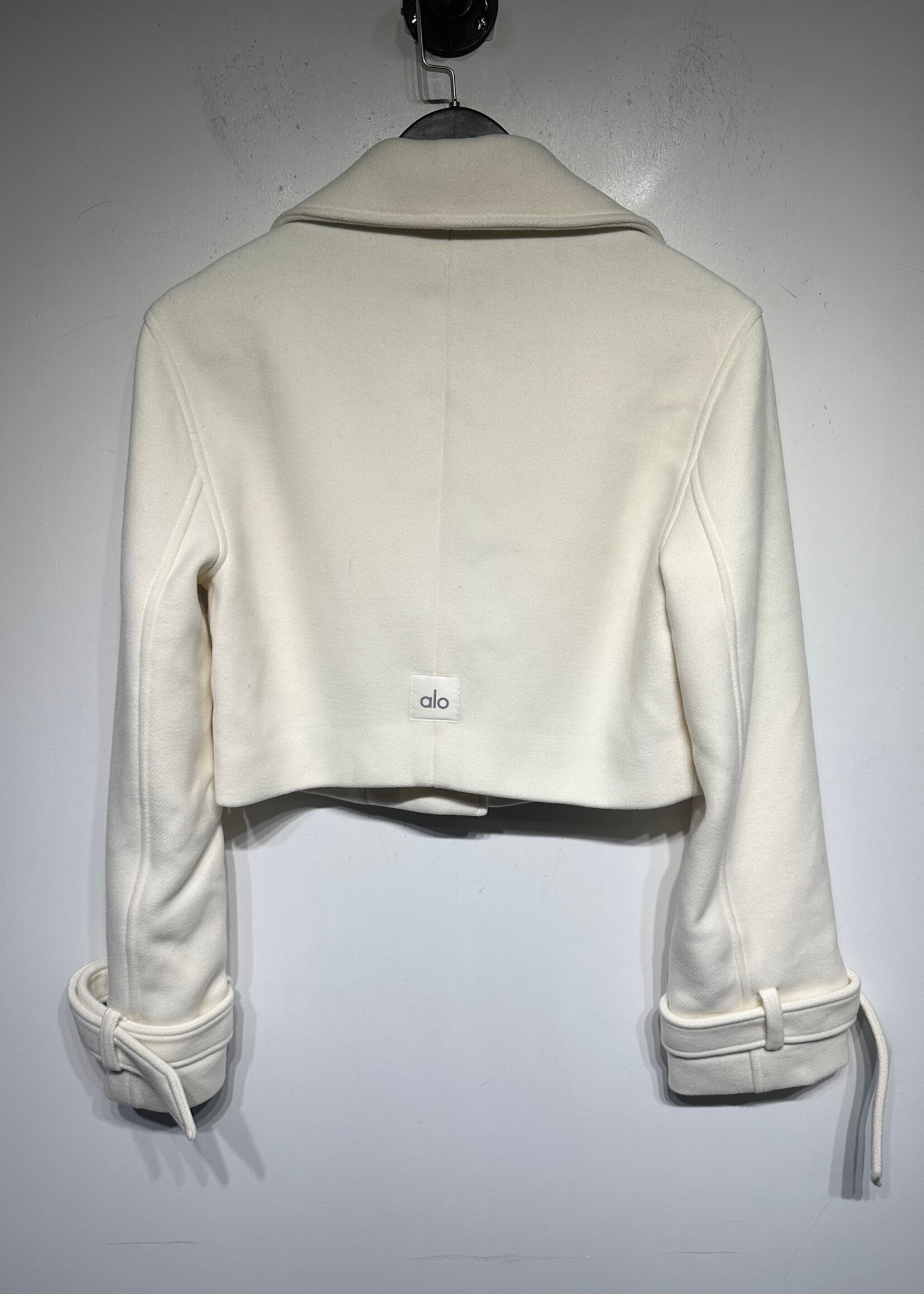 Alo White Wool Cropped Metro Trench XXS Fem Retail: $228