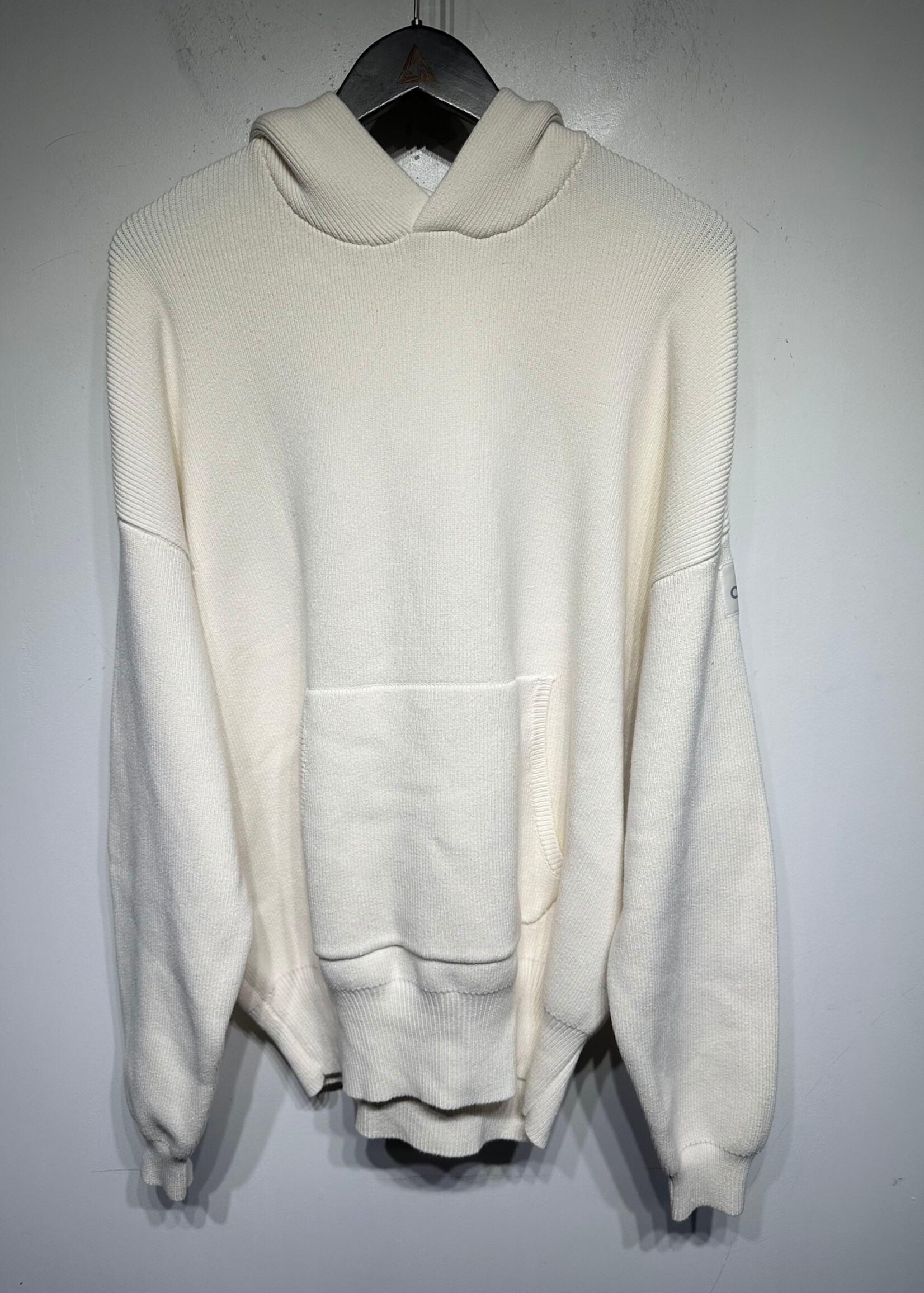 Alo White Knit Hoodie M Masc