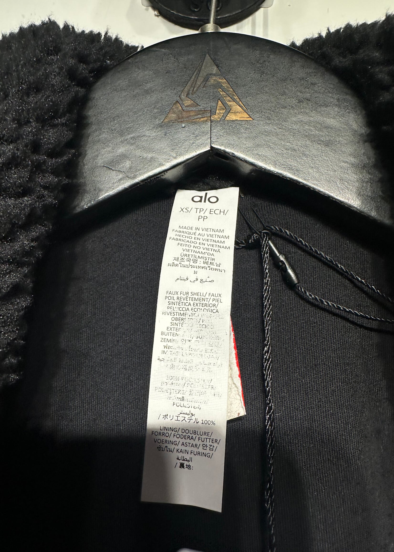 Alo Black Oversized Sherpa Peacoat XS Fem Retail:$298