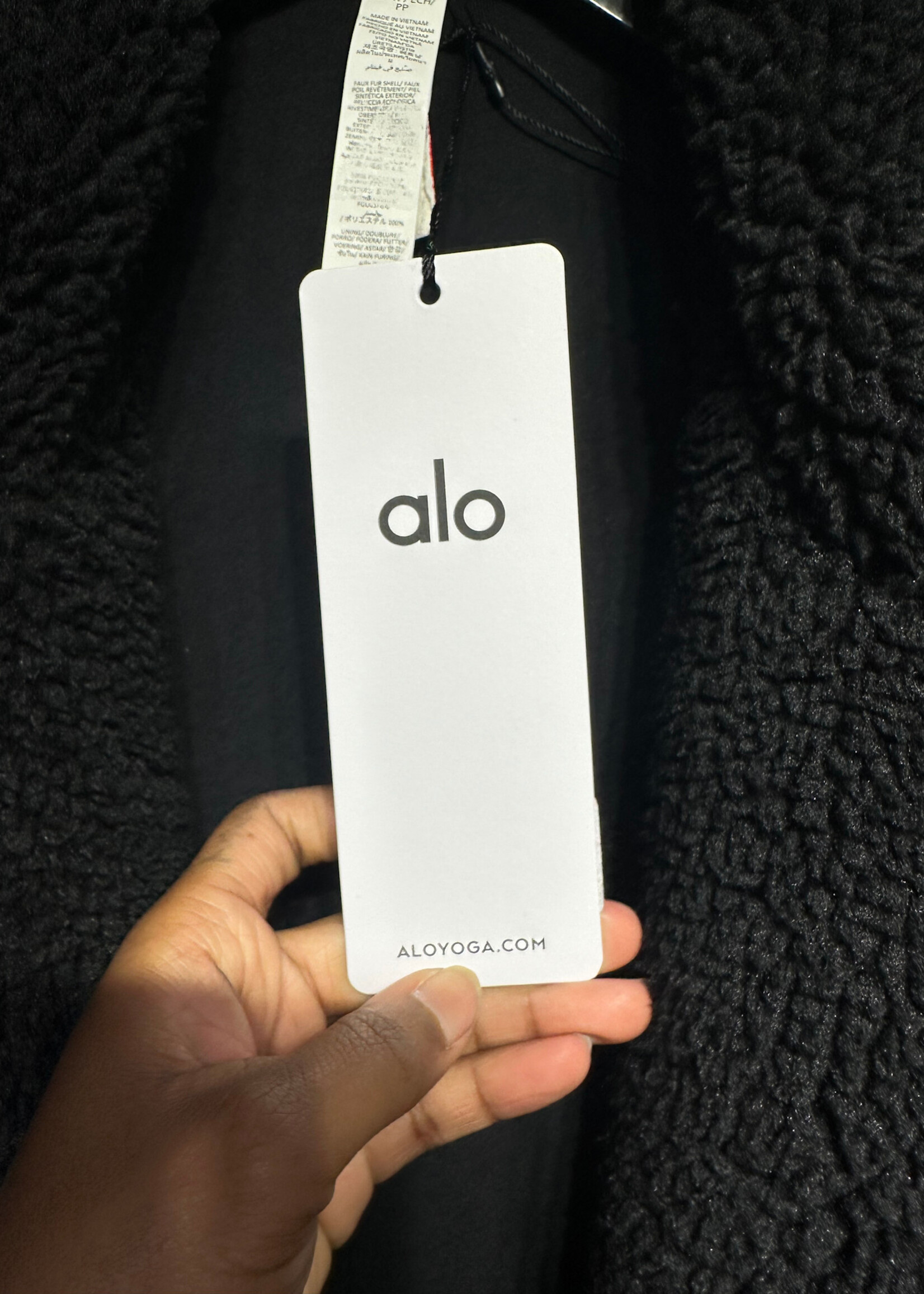 Alo Black Oversized Sherpa Peacoat XS Fem Retail:$298
