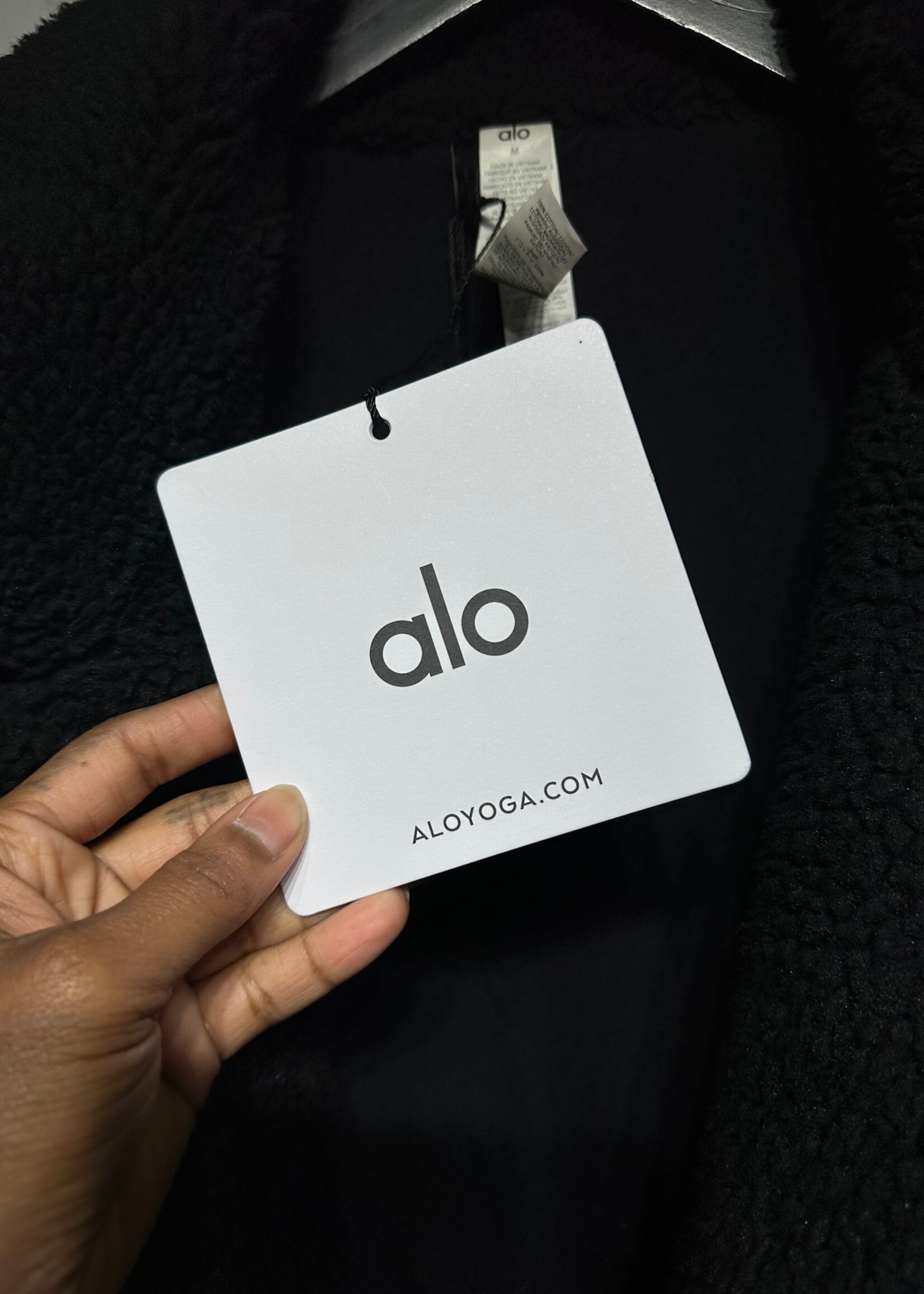 Alo Black Oversized Sherpa Peacoat M Fem Retail: $298