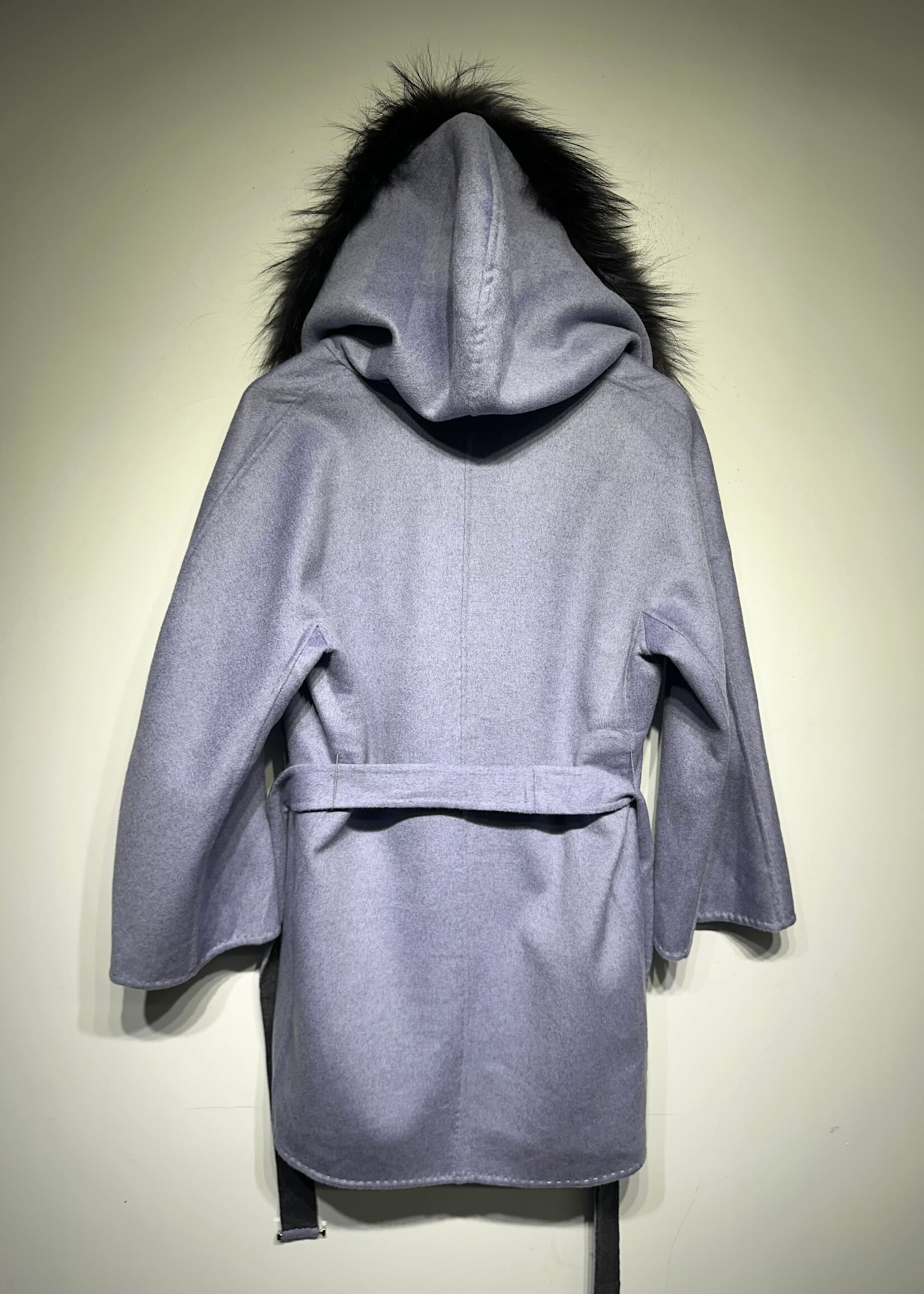 Guy Laroche Purple/Grey Reversible Fur Trim Jacket M