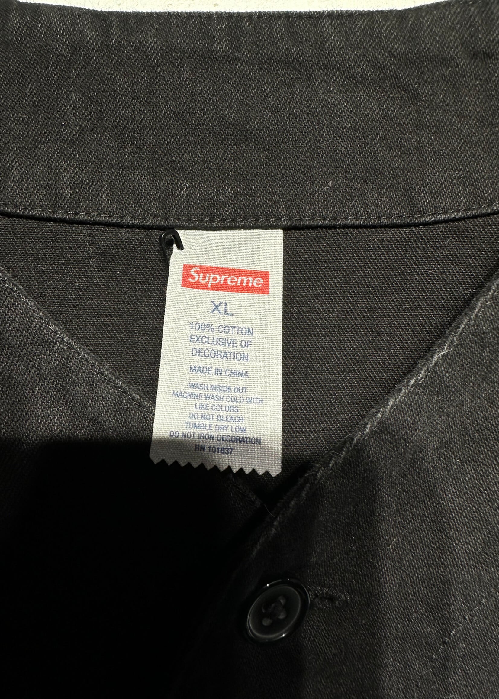 Supreme Black FW 22 Baseball Jersey XL