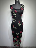 Vintage Black Netted Floral Dress XS/S
