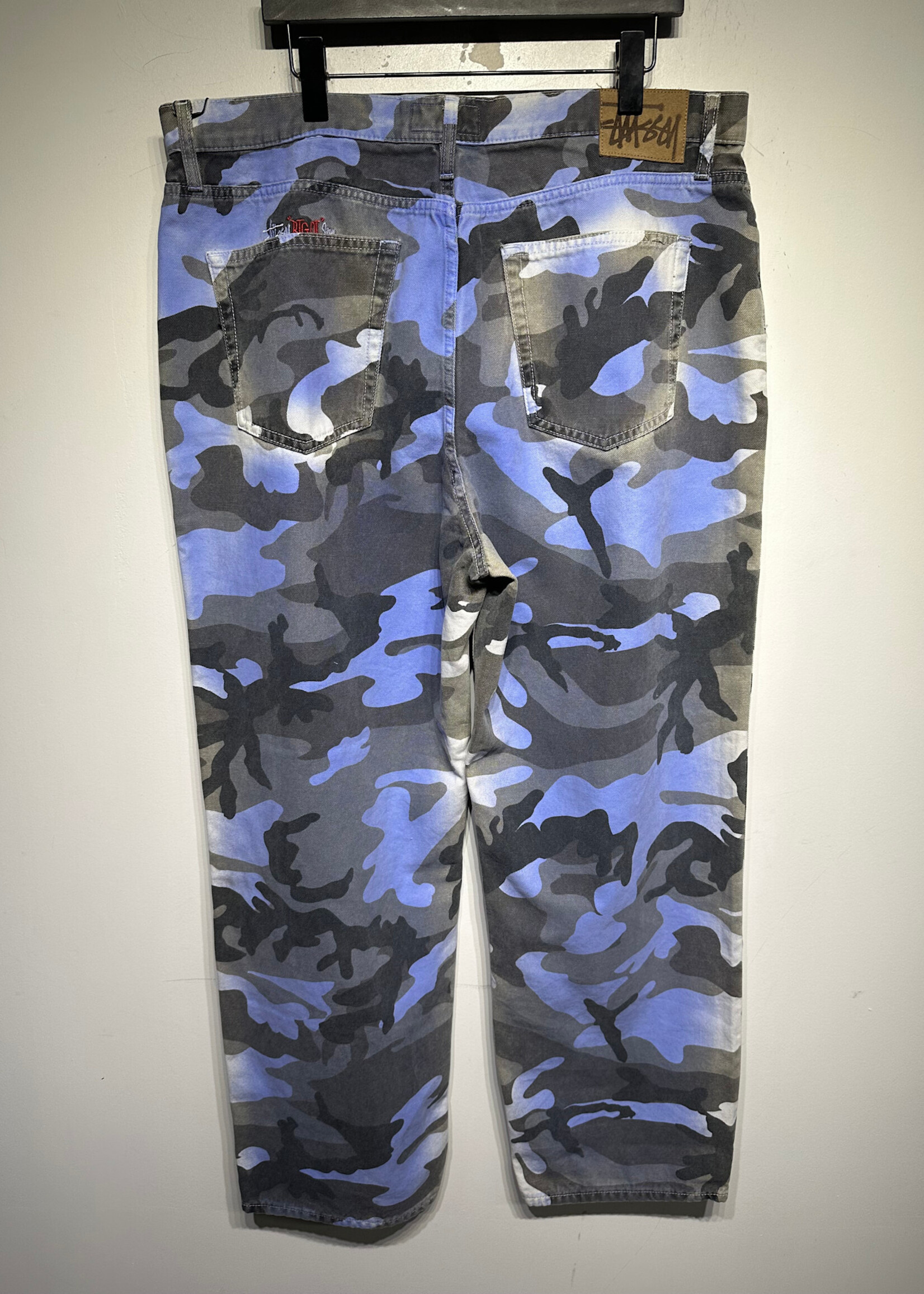 Stussy Blue Camo Baggy Jeans 38