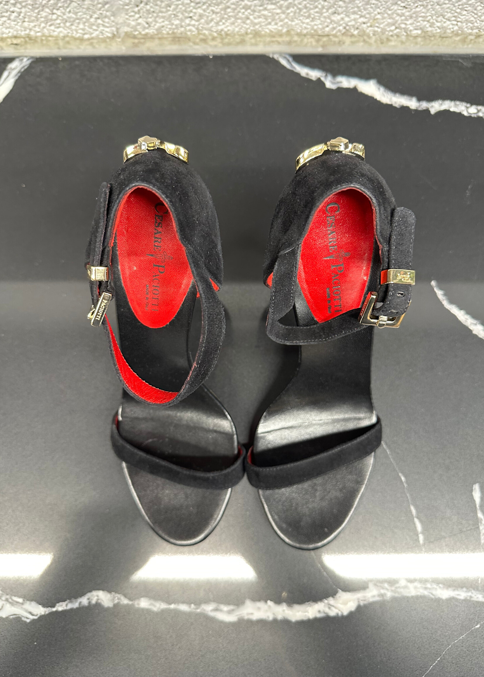 Cesare Paciotti Black Dager Heels 6.5