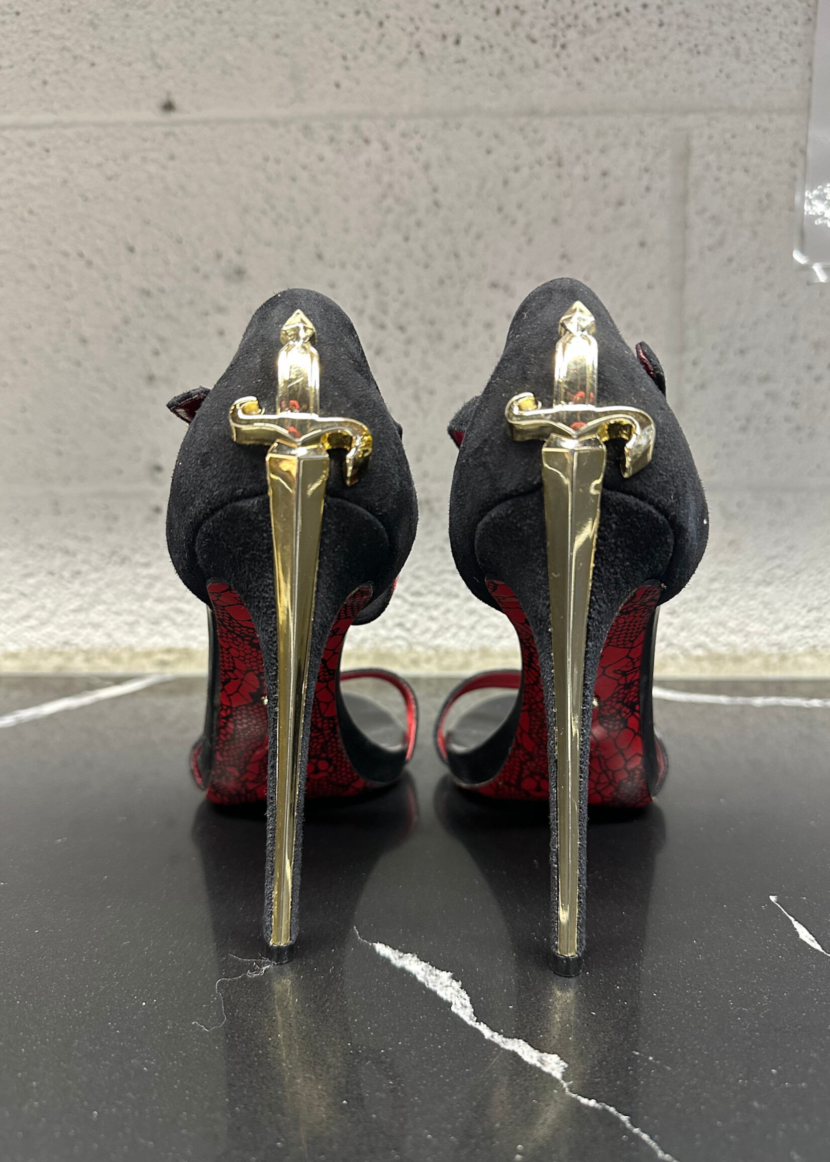 Cesare Paciotti Black Dager Heels 6.5