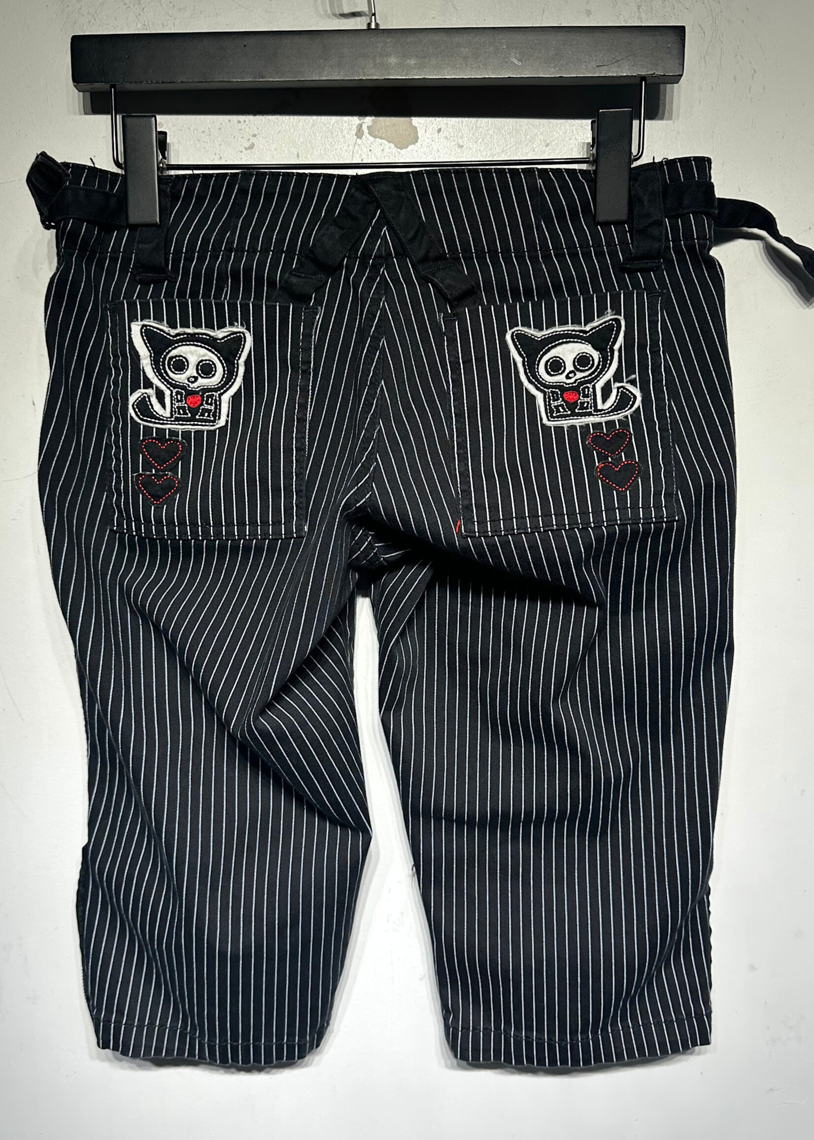 Skelanimals X Tripp Black Pinstripe Tie Shorts Fem 30