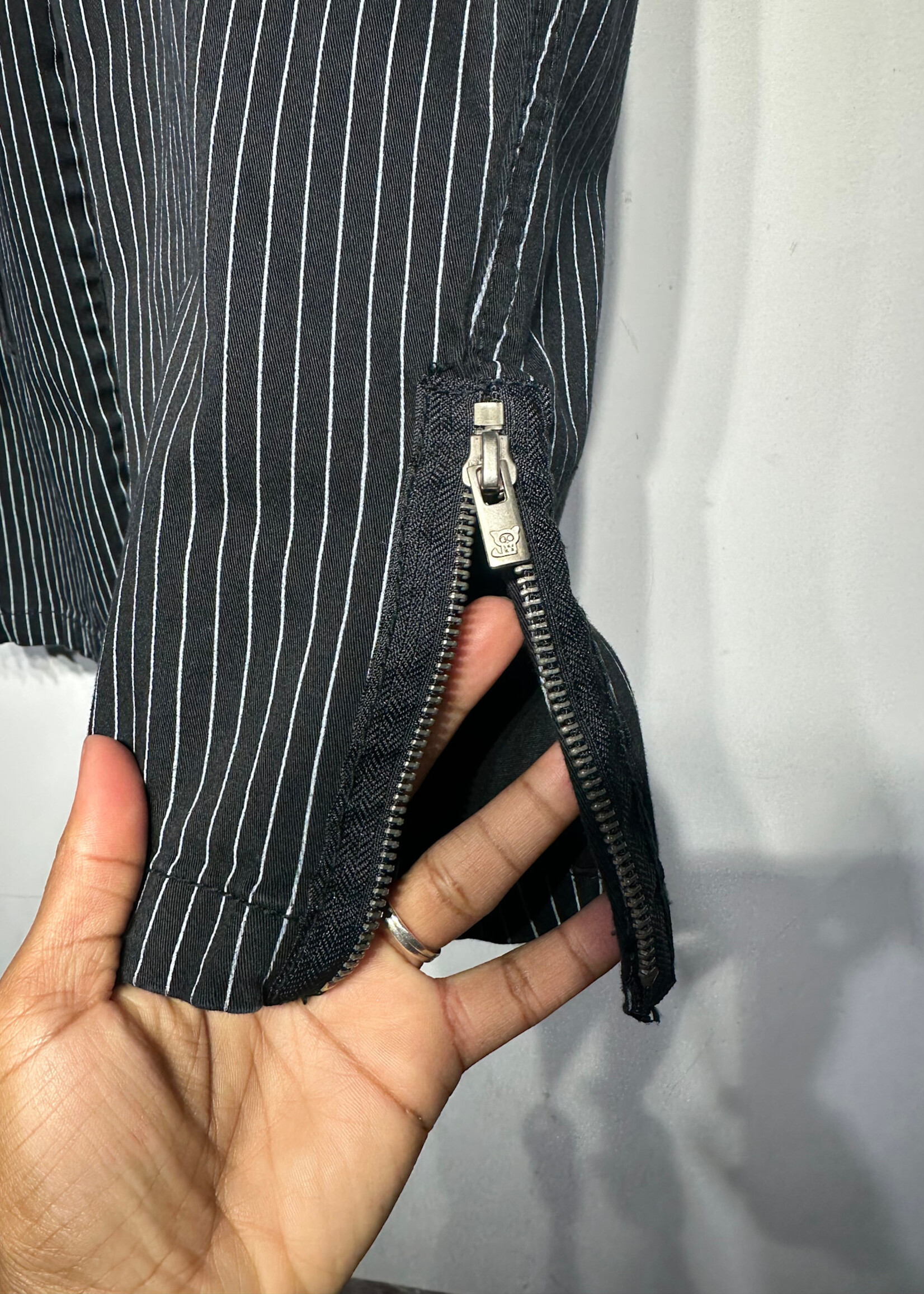 Skelanimals X Tripp Black Pinstripe Tie Shorts Fem 30