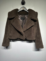 Banana Republic Brown Teddy Cropped Coat Fem XXS