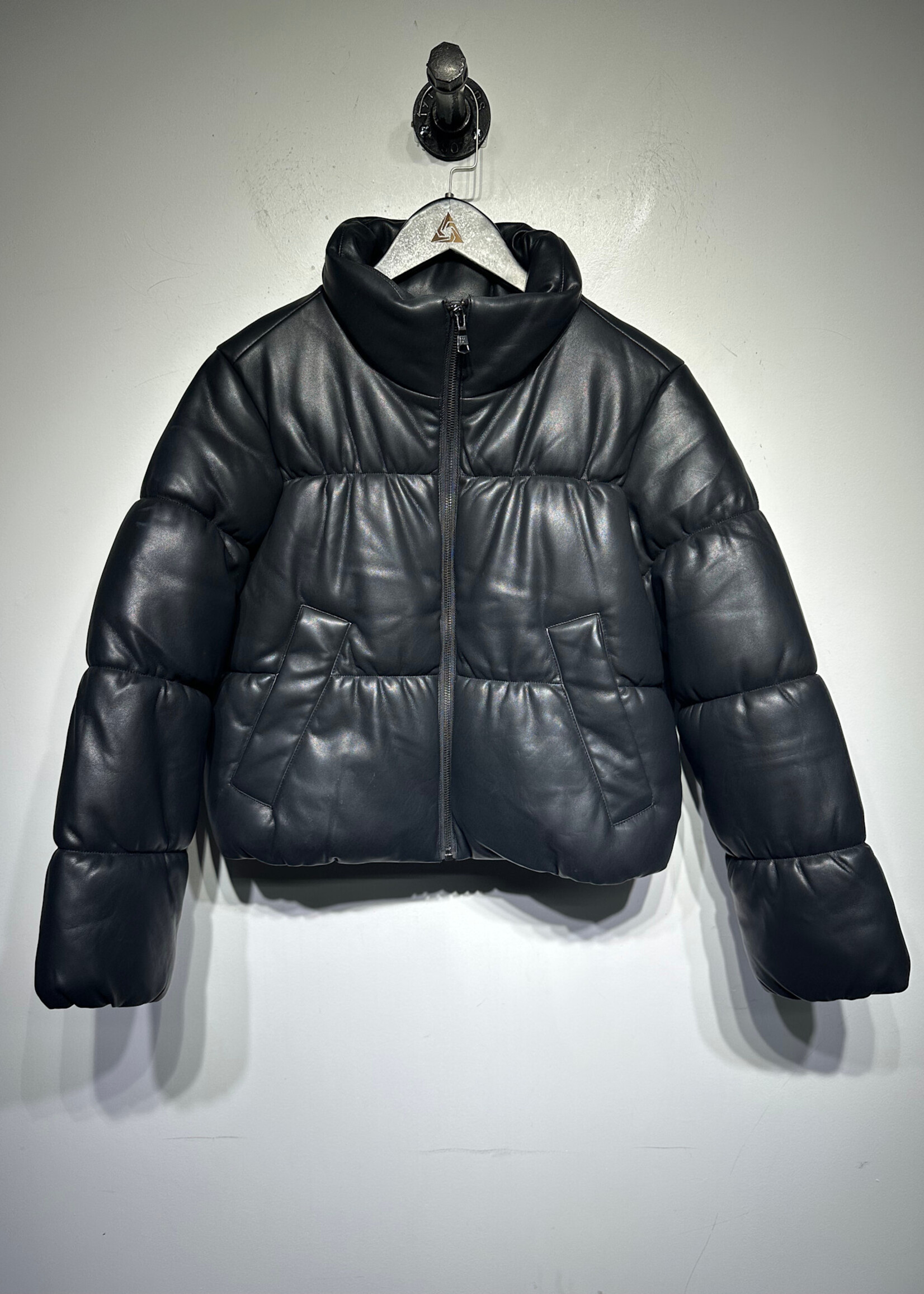 Banana Republic Leather Puffer Jacket XXS