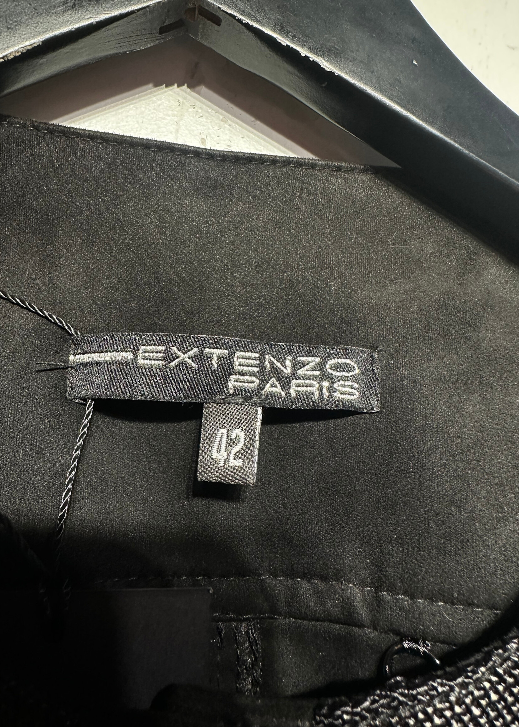 Extenzo Paris Black Suede Mesh Western Jacket Fem M