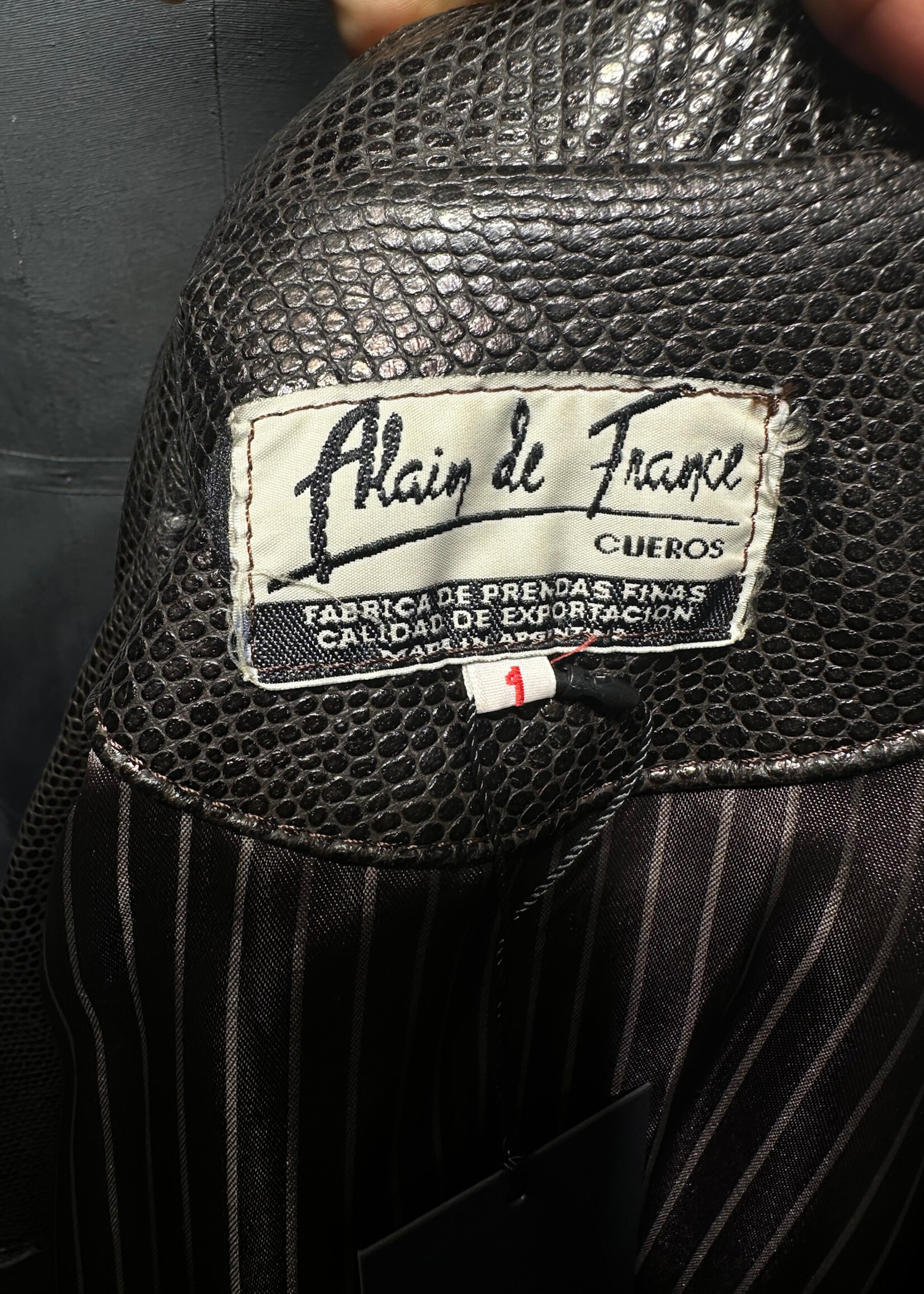 Alain Di France Vintage Brown Black Suede Peacoat XS