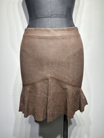 Bebe Y2K Brown Leather Midi Skirt 24 AS IS