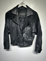 Wilsons Black Leather Tribal Accent Jacket Fem XS