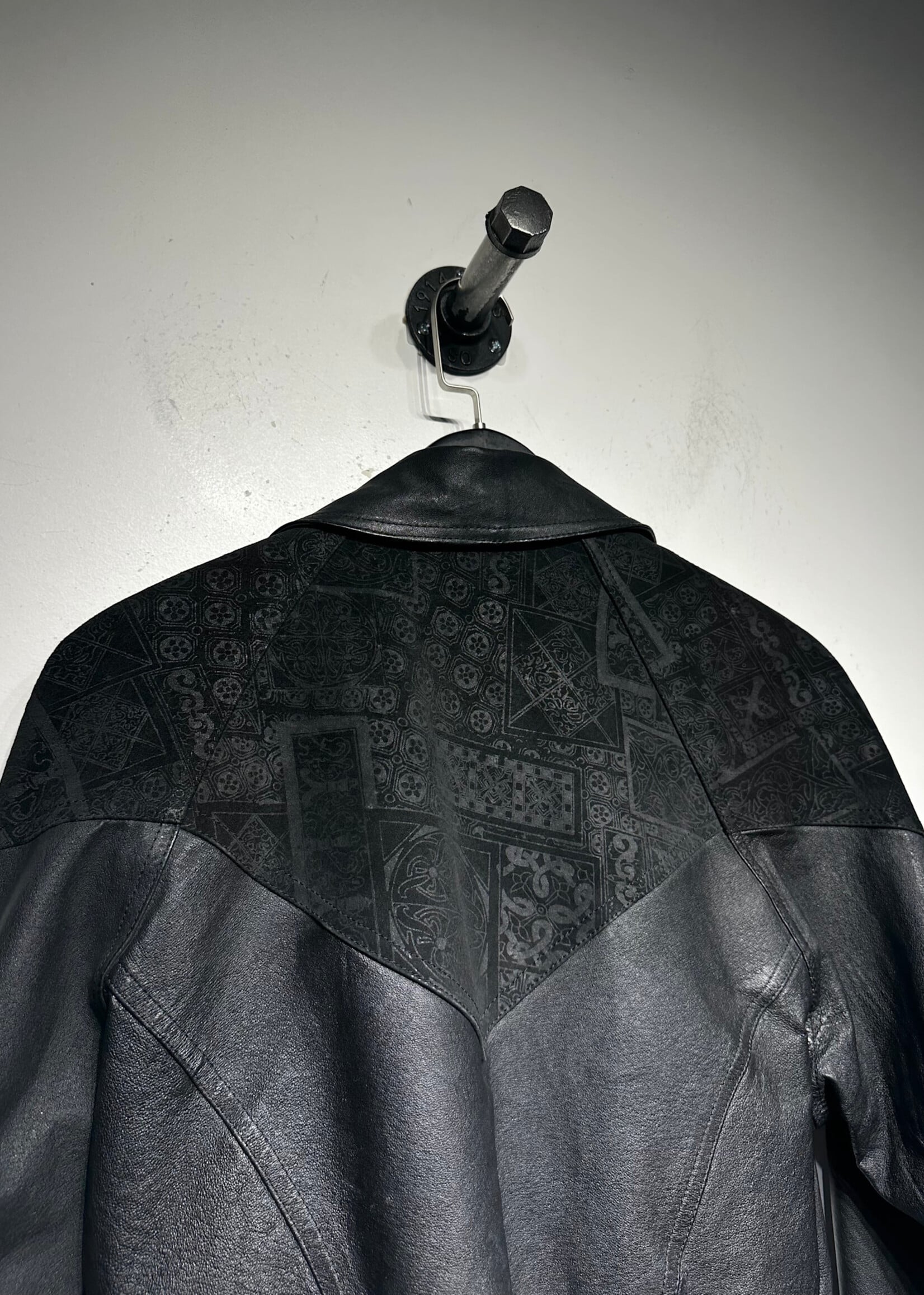 Wilsons Black Leather Tribal Accent Jacket Fem XS