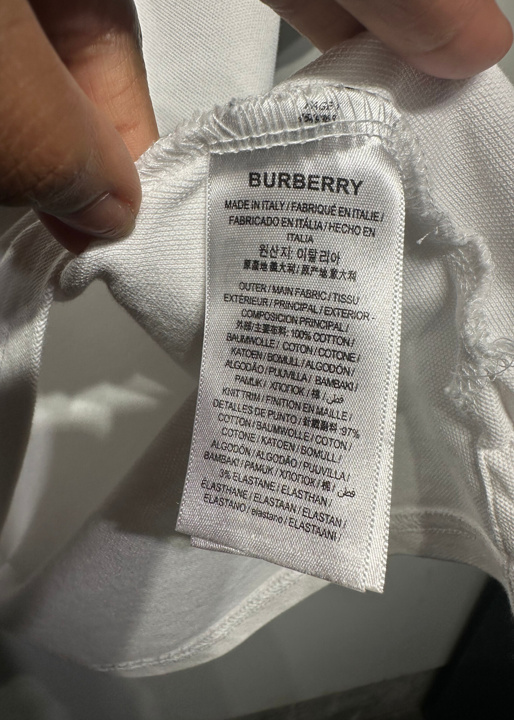 Burberry White Novacheck Polo Tee XXL AS IS