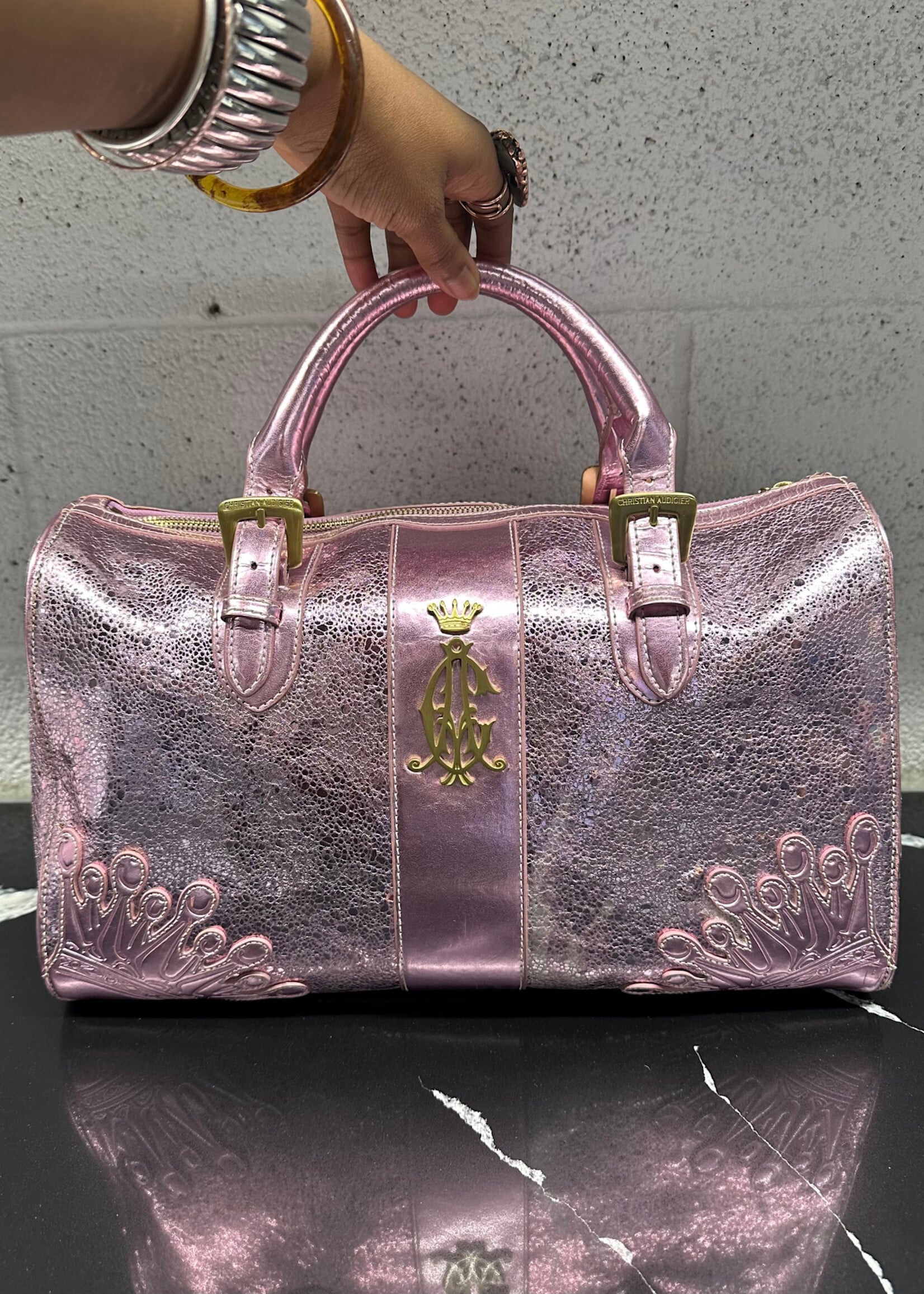 Christian Audigier Y2K Pink Keepall Duffle As Is