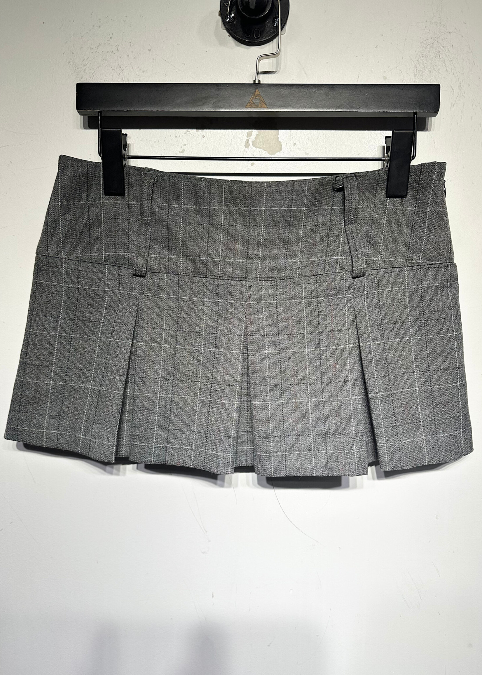 Forever 21 Y2K Grey Plaid Pleated Mini Skirt S/26