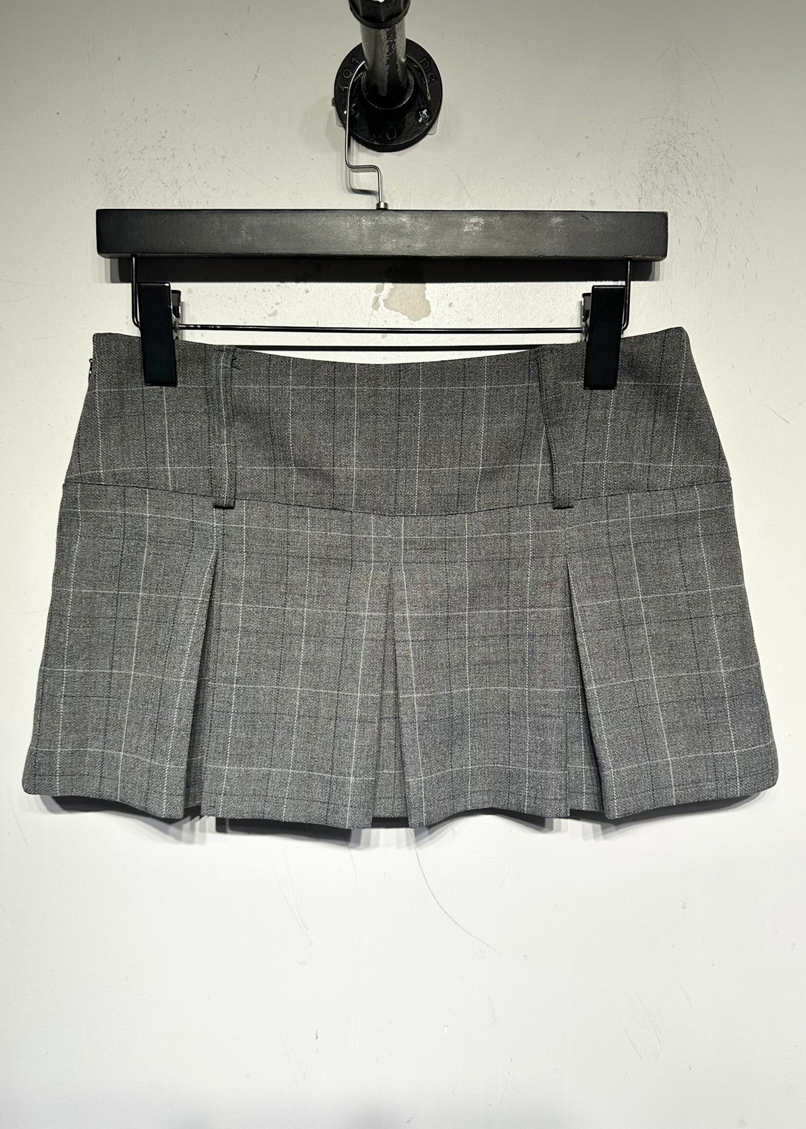Forever 21 Y2K Grey Plaid Pleated Mini Skirt S/26