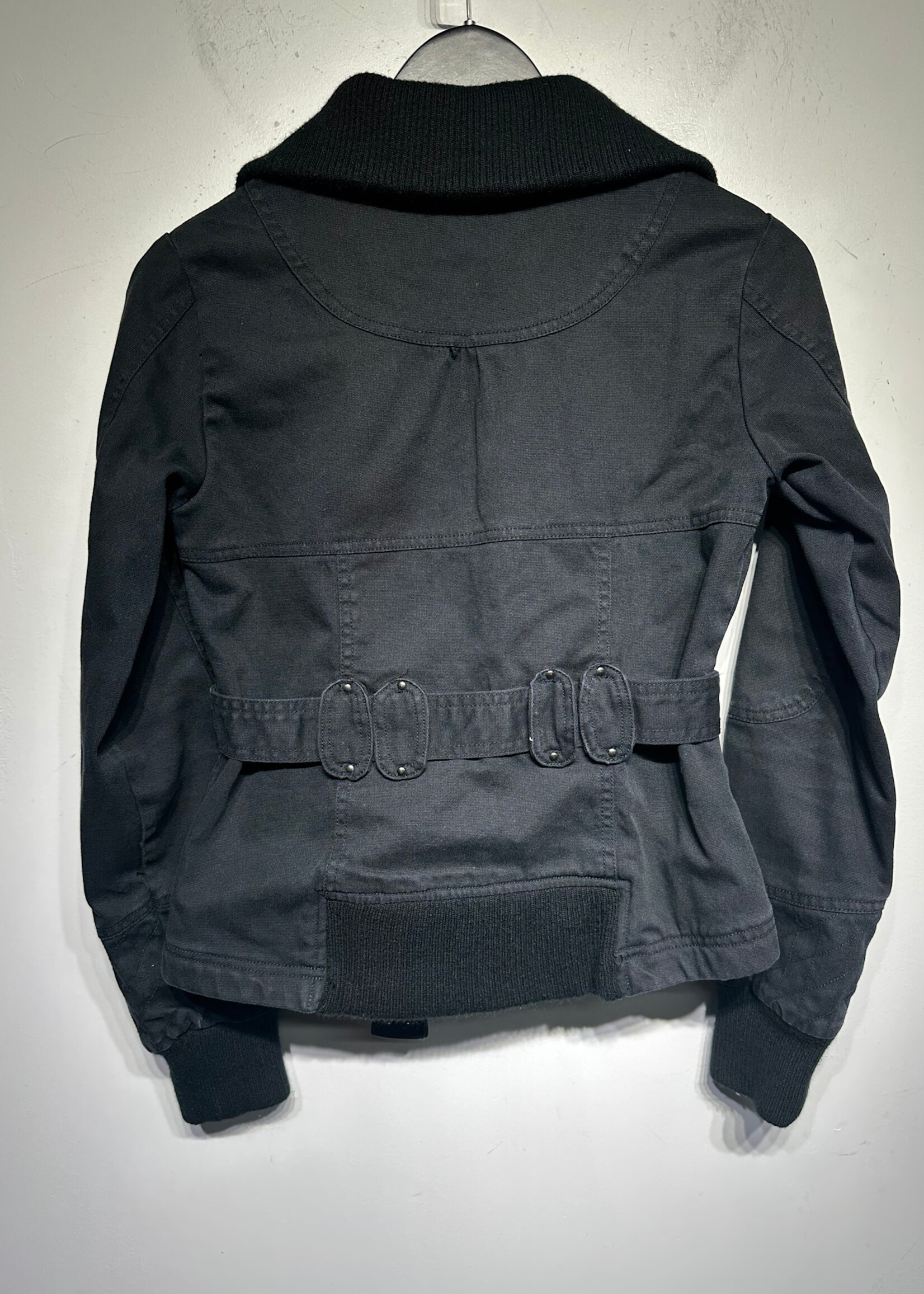 AMY Black Cargo Tactical Style Wrap Jacket S