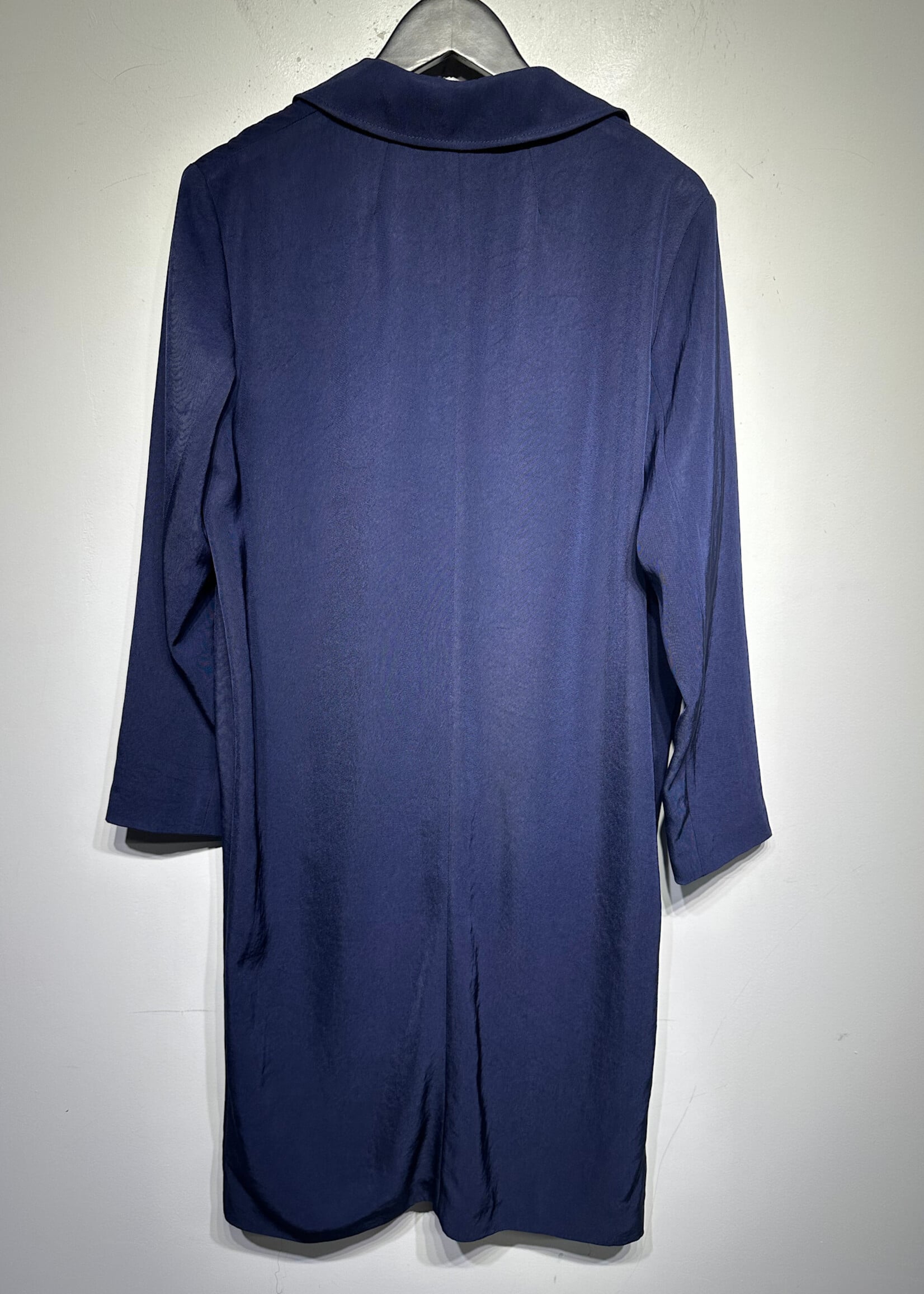 Sandro Navy Nylon Long Blazer Coat Fem S