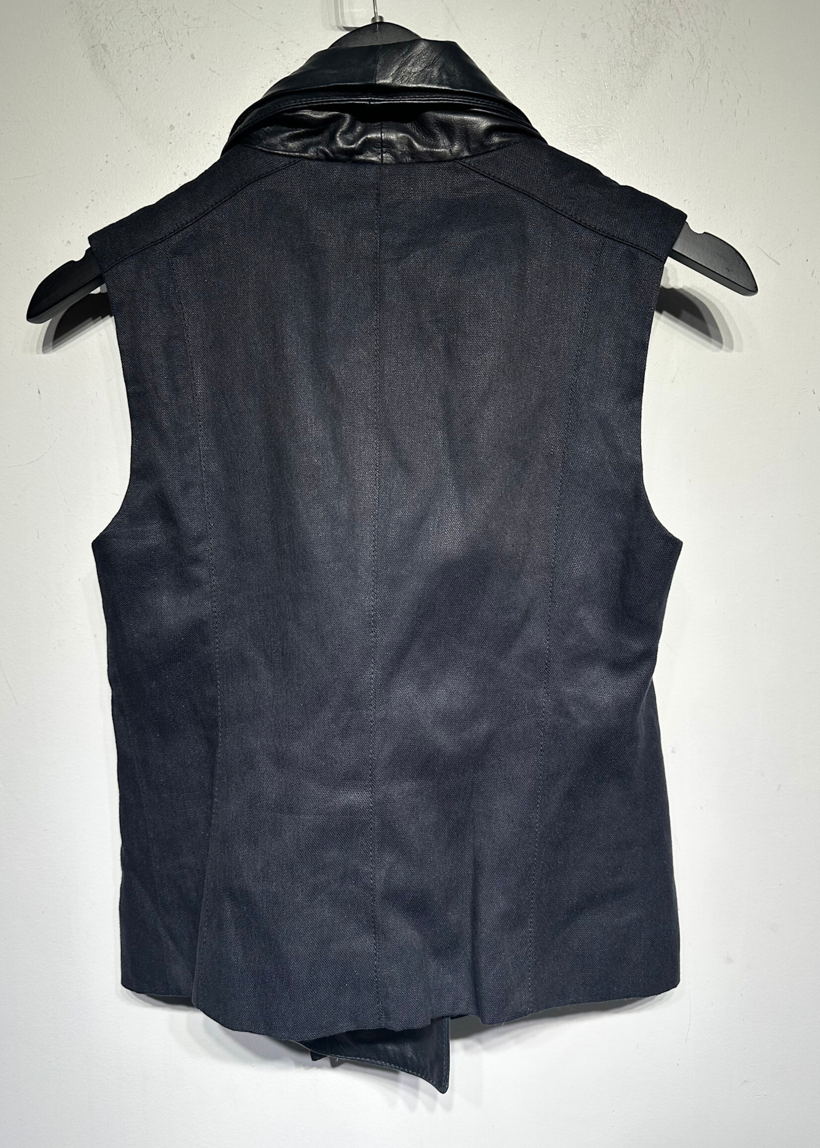 Vince Leather/Denim Spliced Vest S
