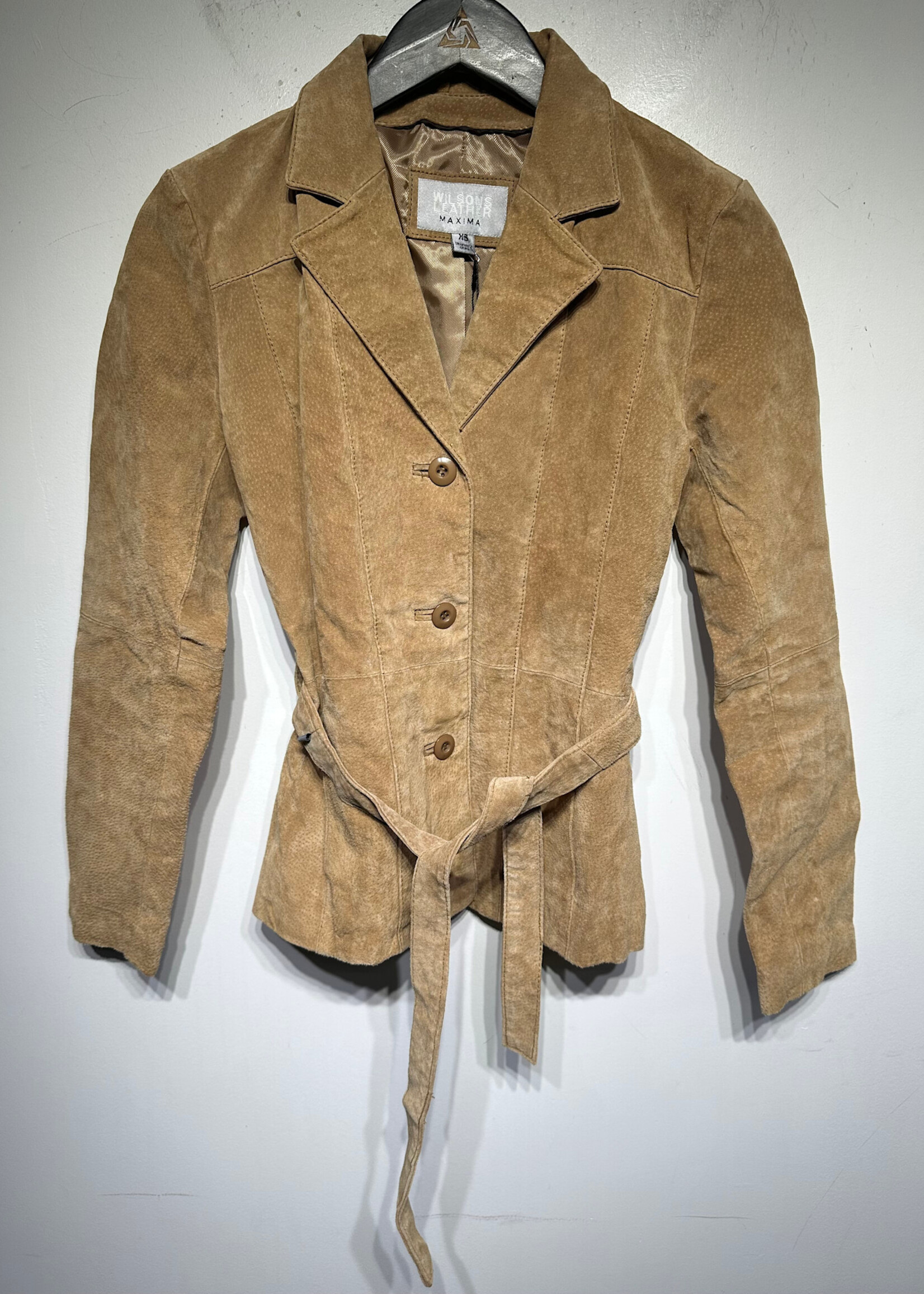 Wilson Maxima Leather Beige Wrap Jacket Fem XS