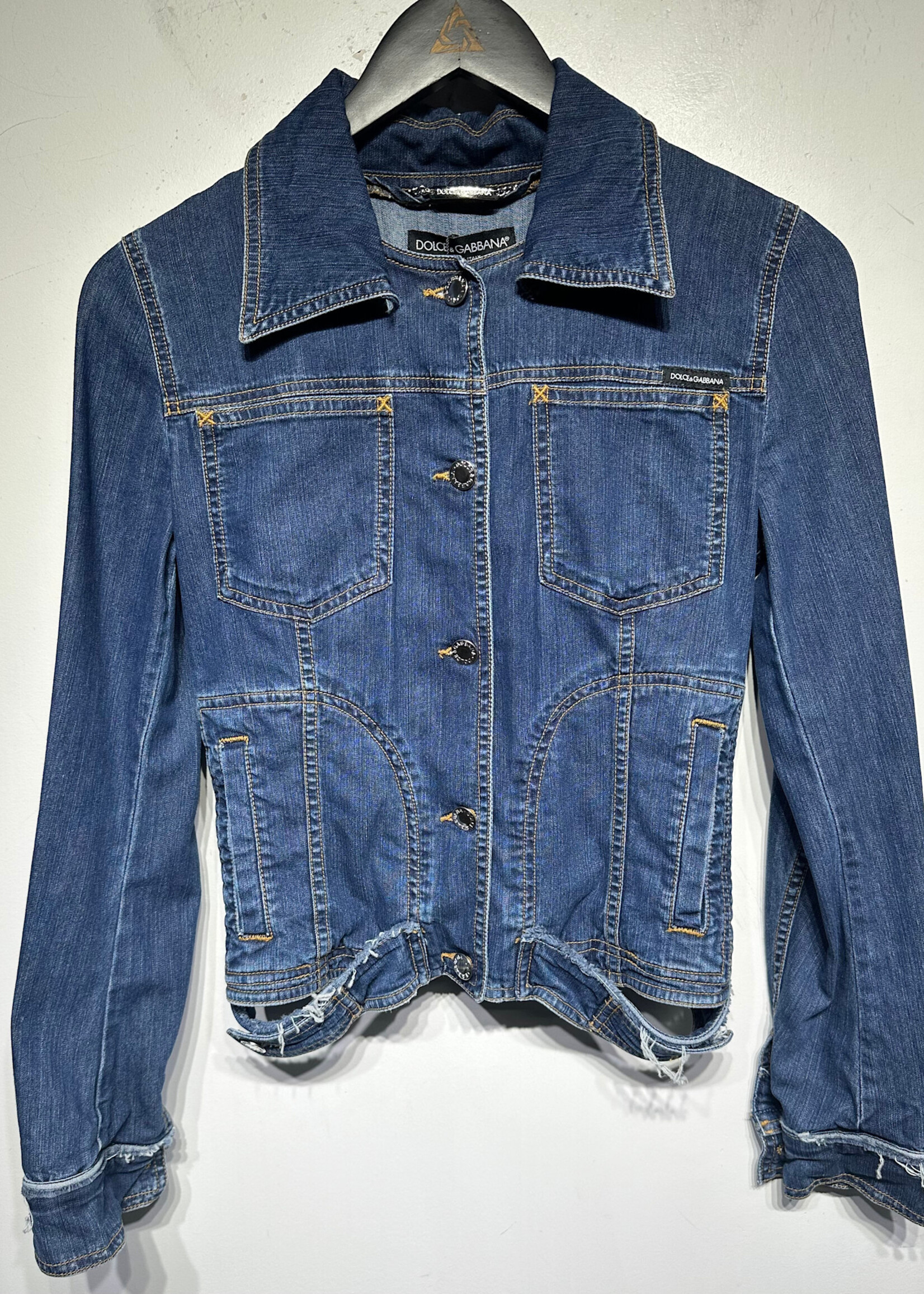 Dolce and Gabbana Cinchback Denim Jacket Fem S