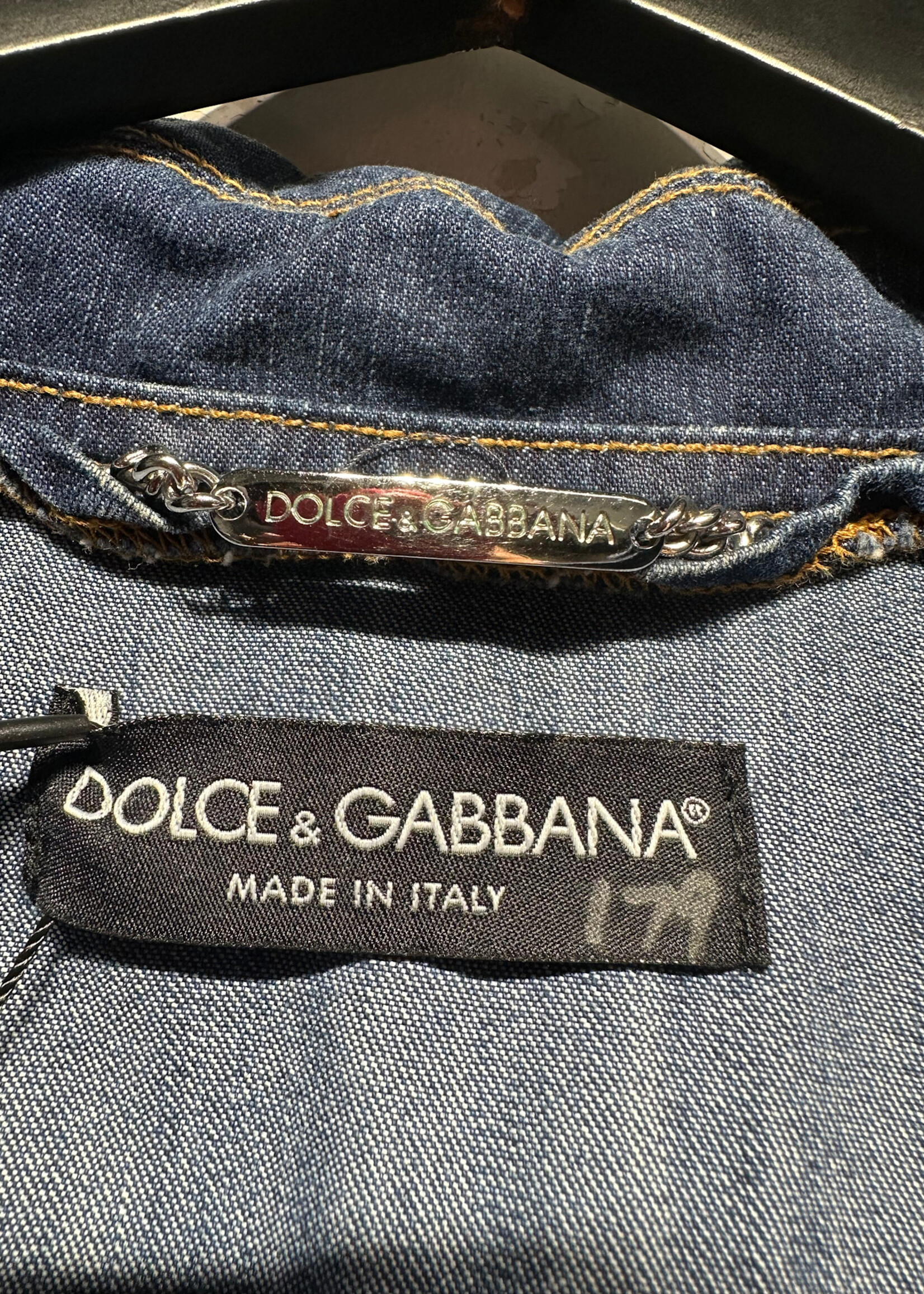 Dolce and Gabbana Cinchback Denim Jacket Fem S