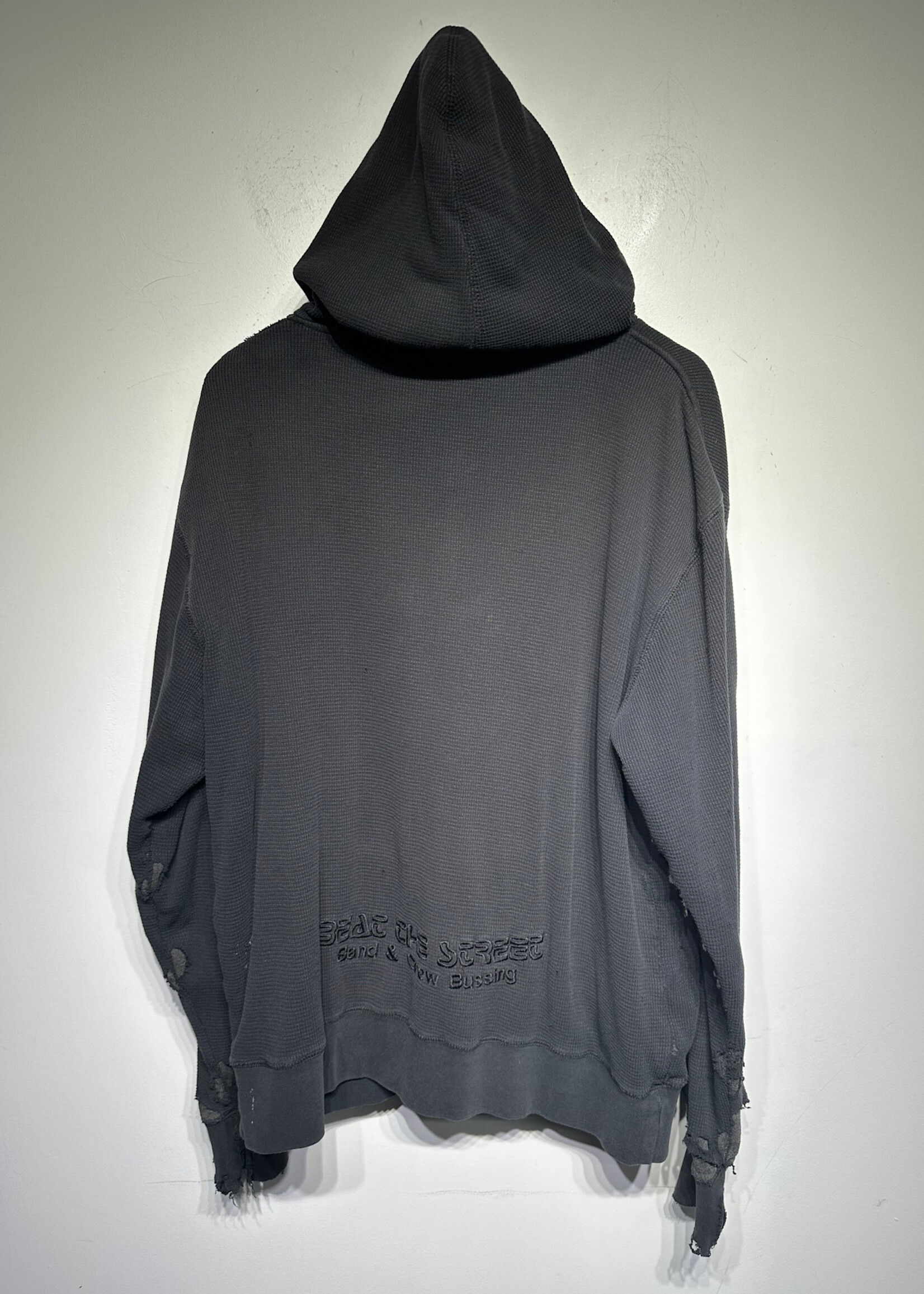 08 Bon Jovi Black Zip Up Distressed Hoodie Masc XL AS IS