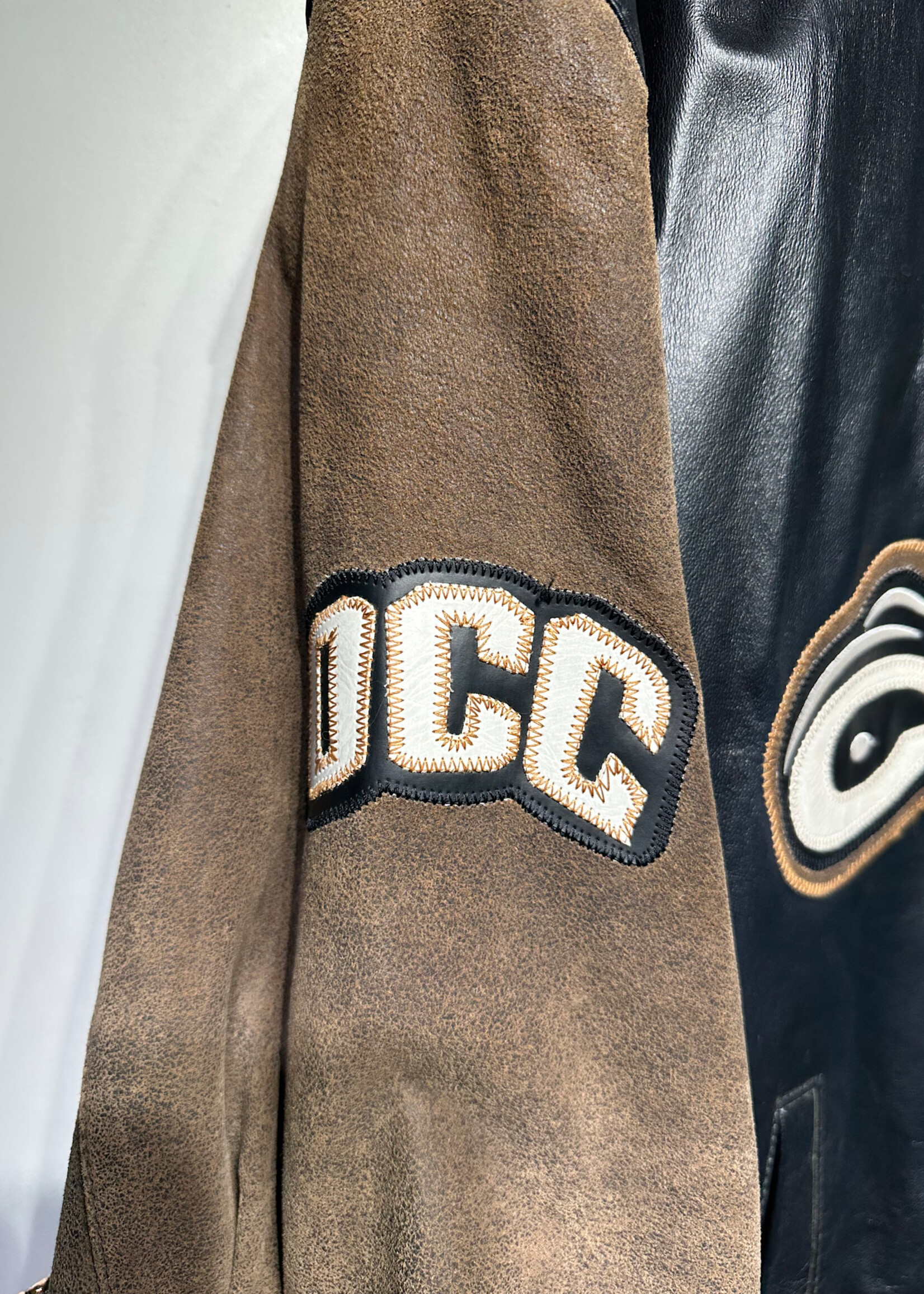 Orange County Choppers Brown Black Leather Jacket XL