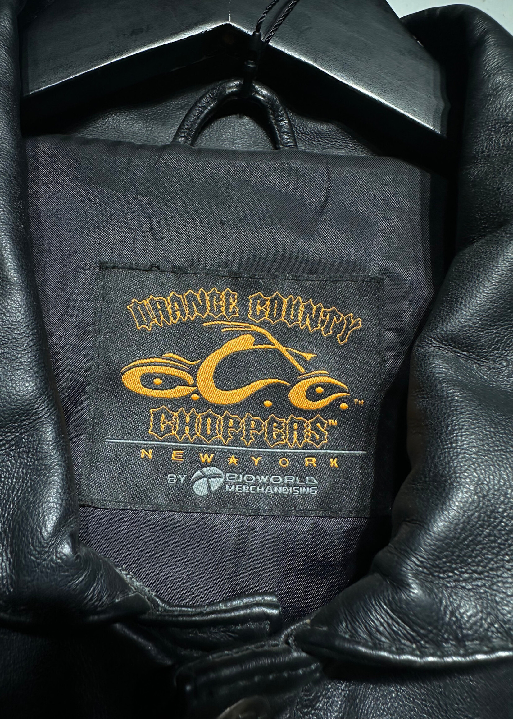 Orange County Choppers Brown Black Leather Jacket XL