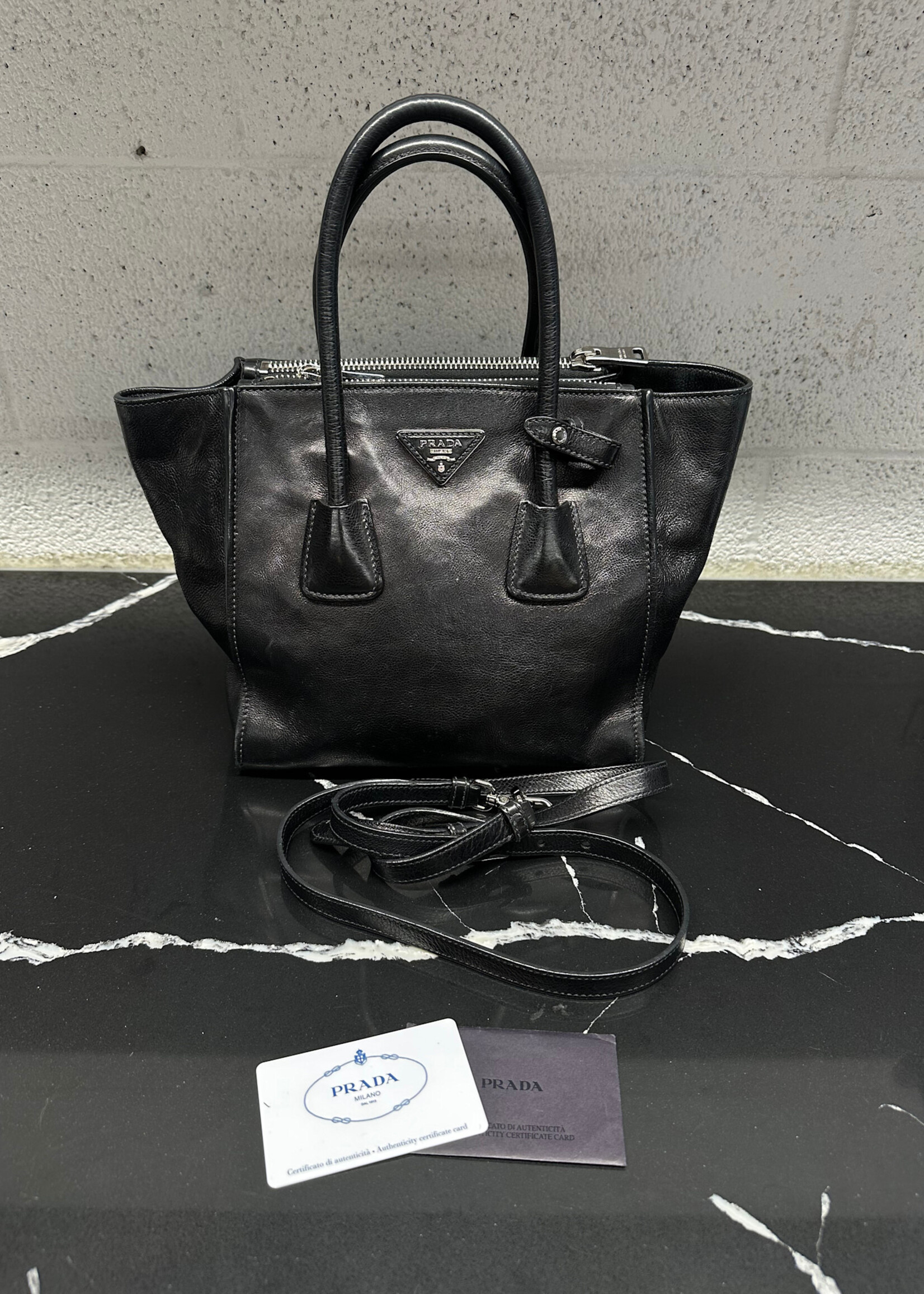 Prada Calf Leather Top Handle Bag *Consignment*