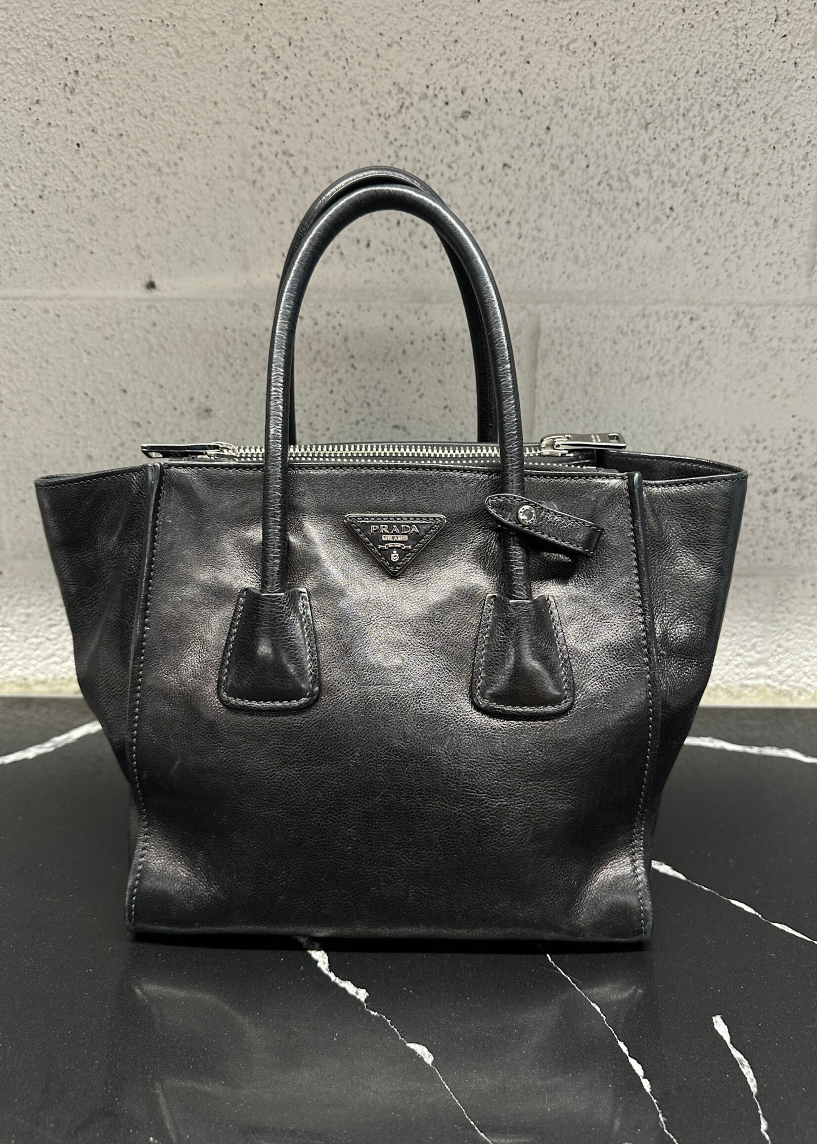 Prada Calf Leather Top Handle Bag *Consignment*