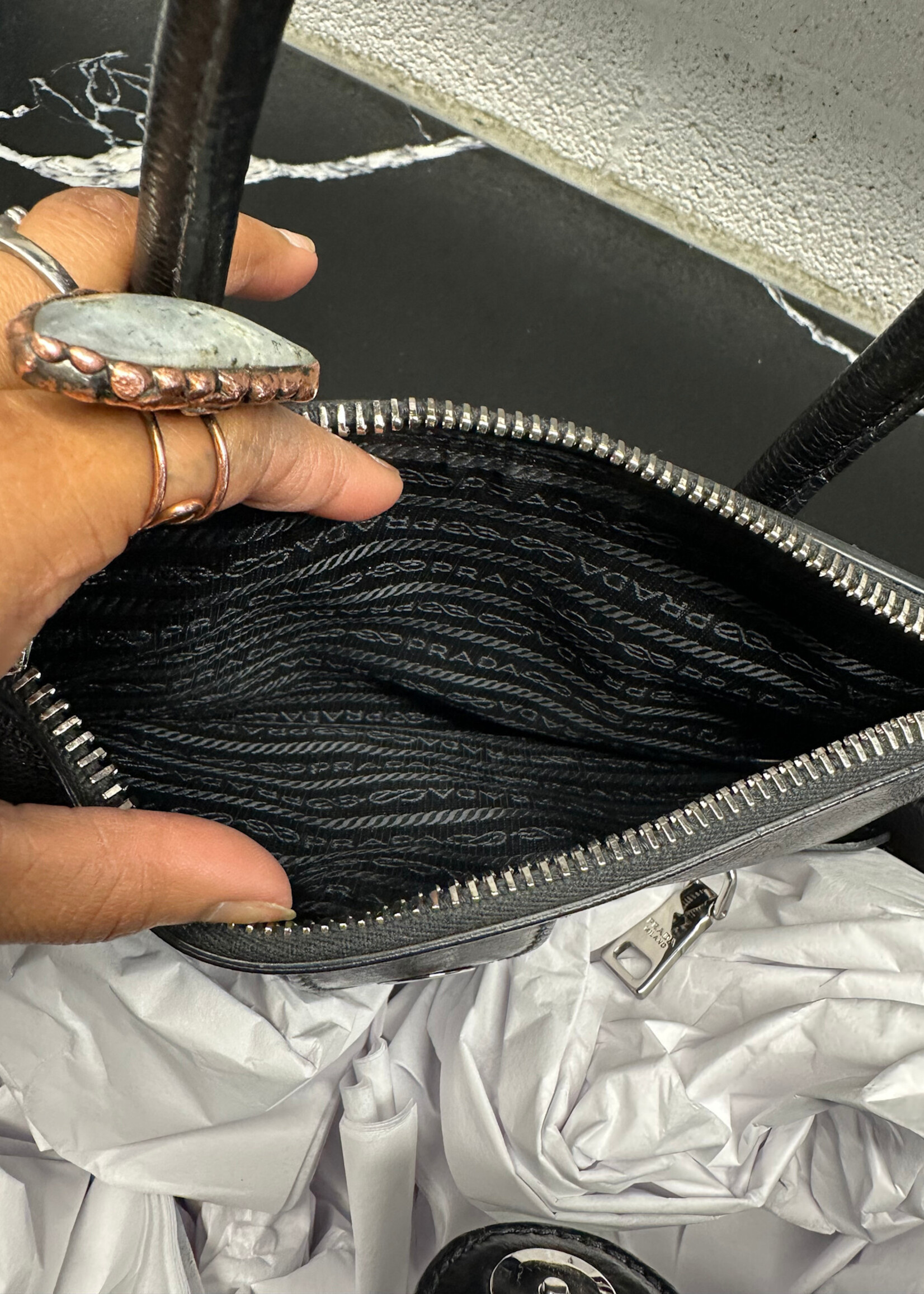 Prada Calf Leather Top Handle Bag *Consignment*