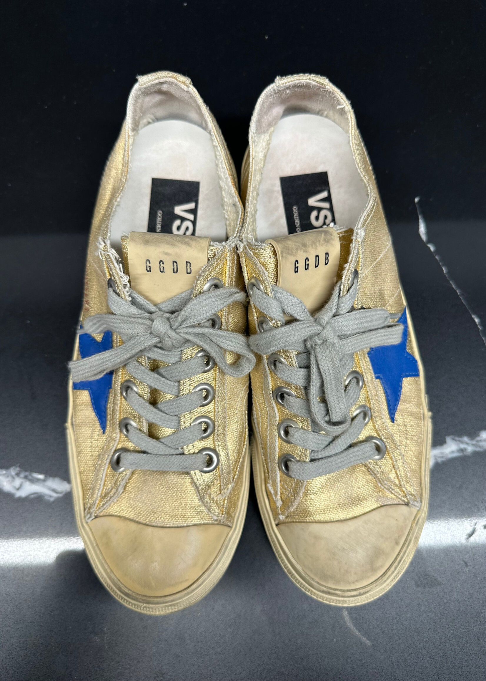 Golden Goose Vstar 2 Gold Blue Sneakers Fem 8