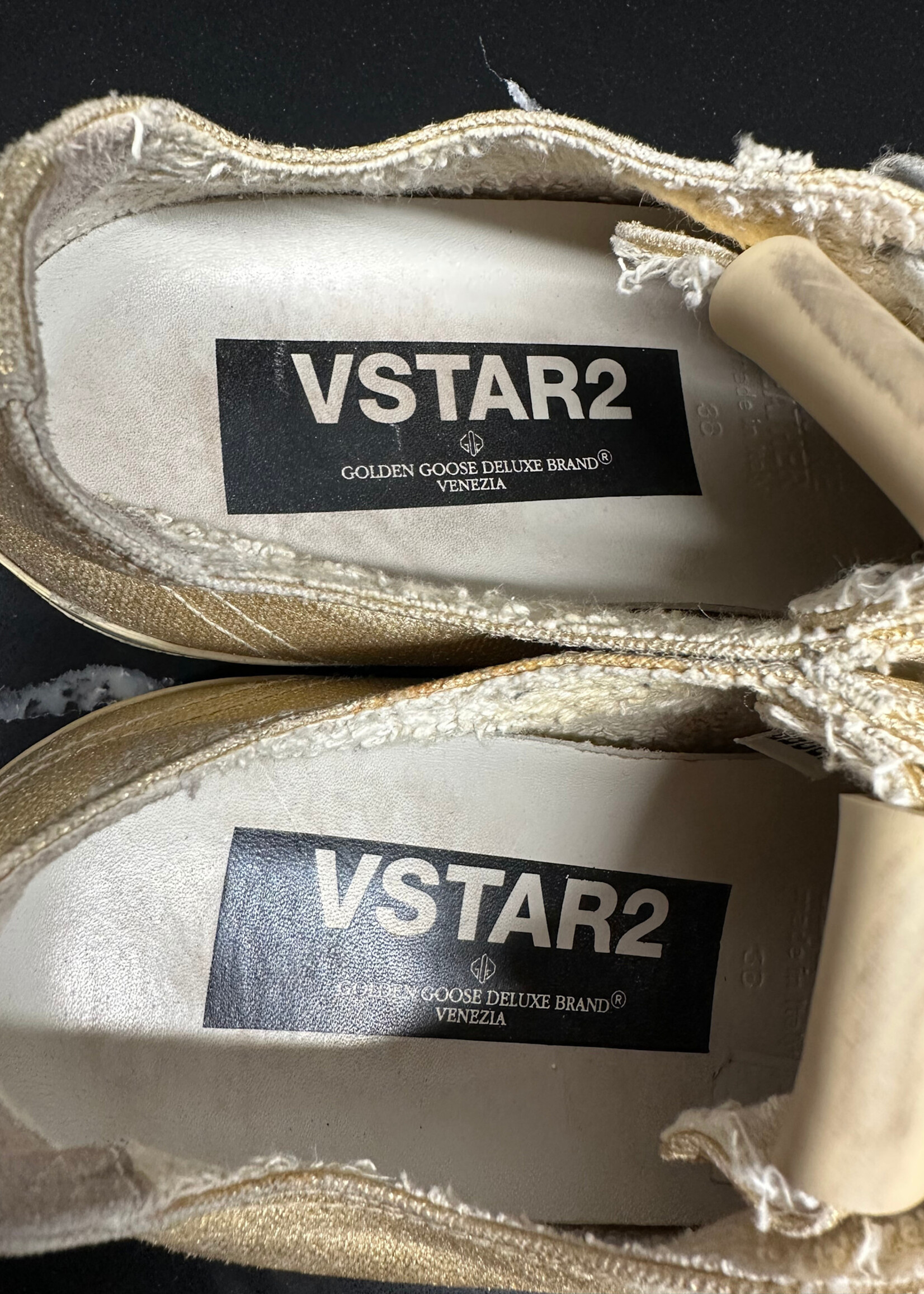 Golden Goose Vstar 2 Gold Blue Sneakers Fem 8