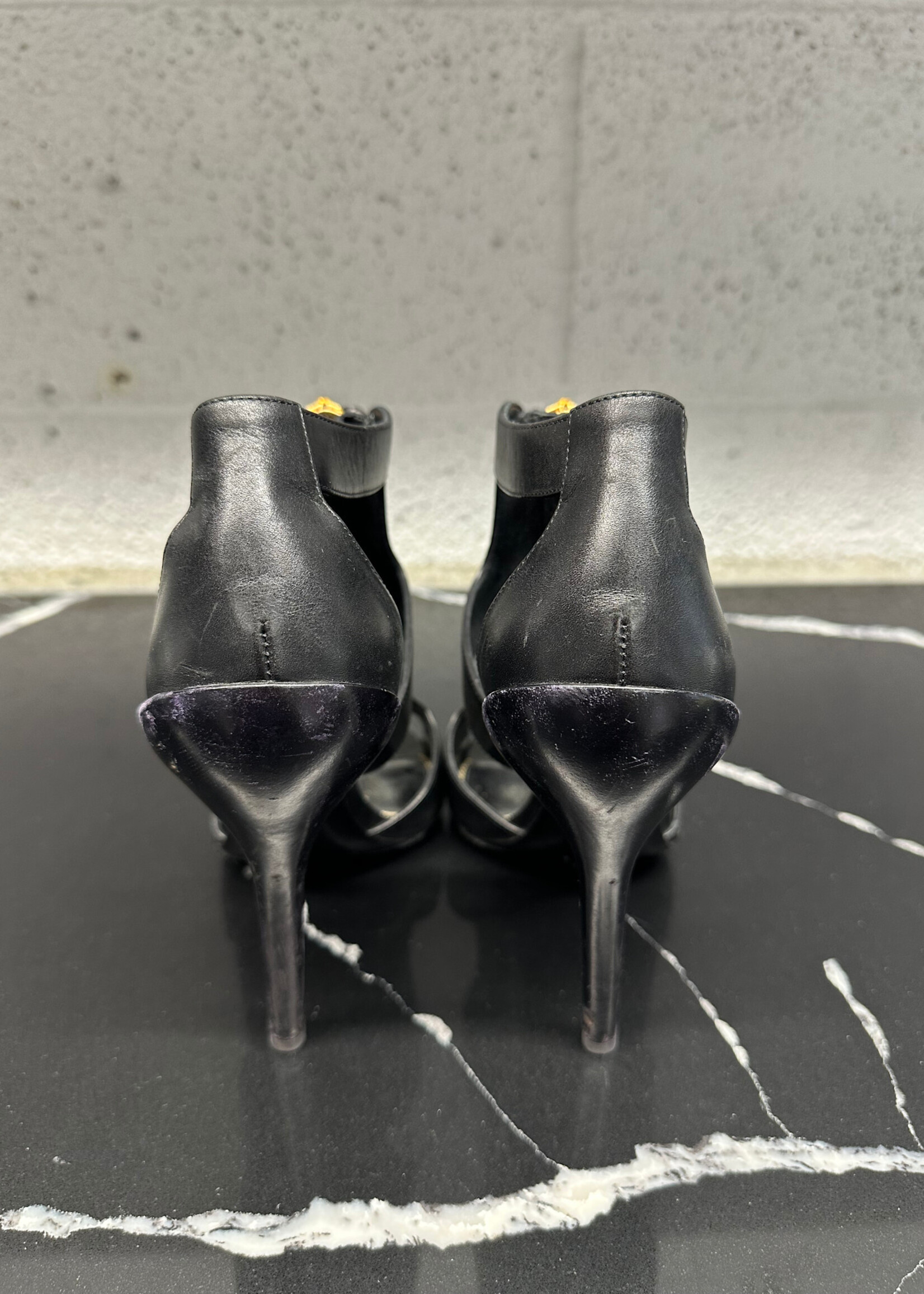 Tom Ford Peep Toe Bootie Heels Black As Is Fem 6.5
