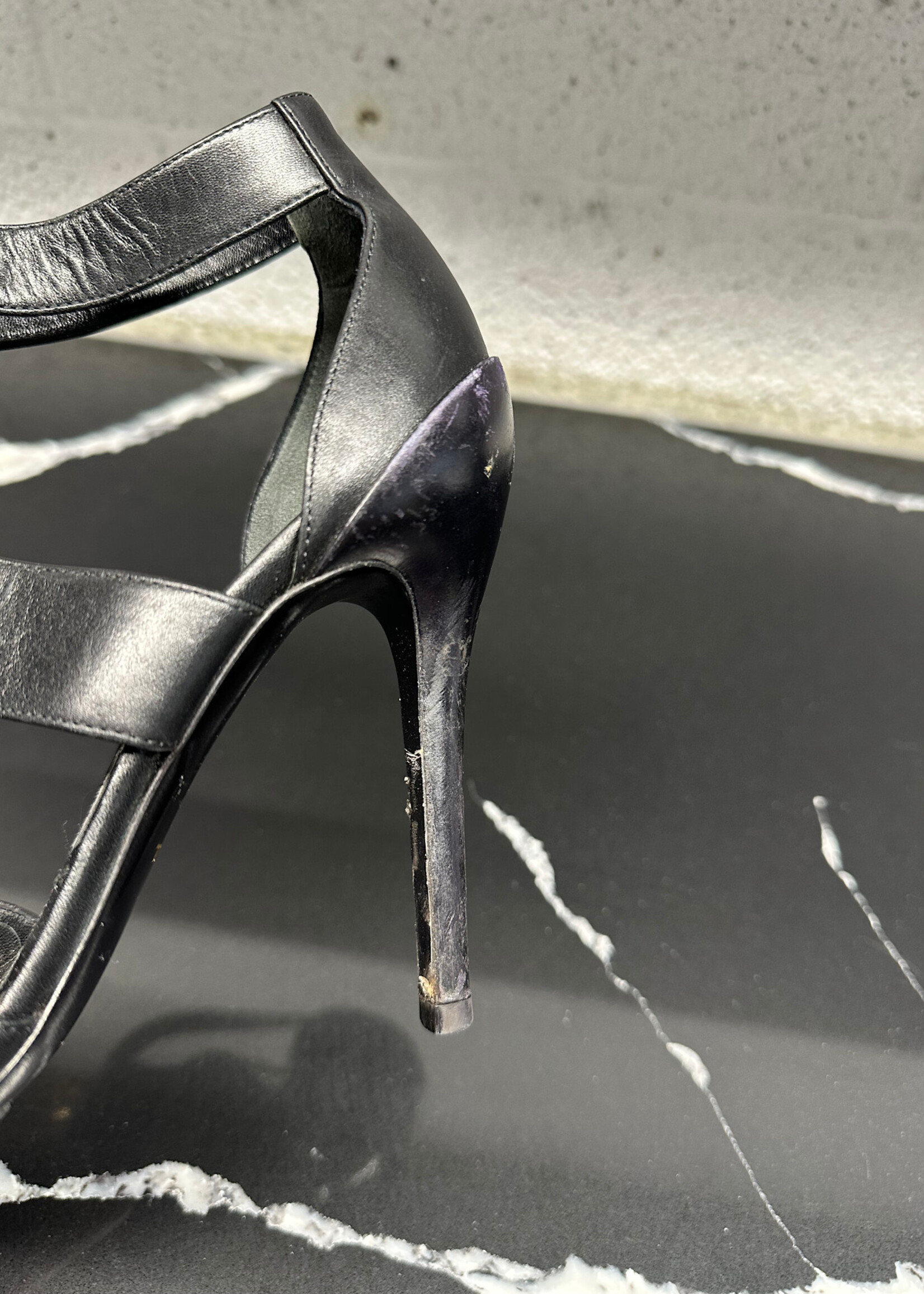 Tom Ford Peep Toe Bootie Heels Black As Is Fem 6.5