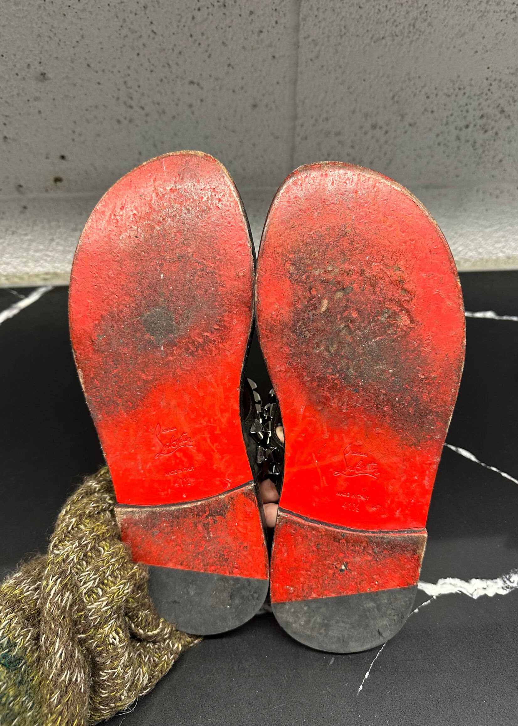 Louboutin Studded Leather Flats 41.5/Fem 10