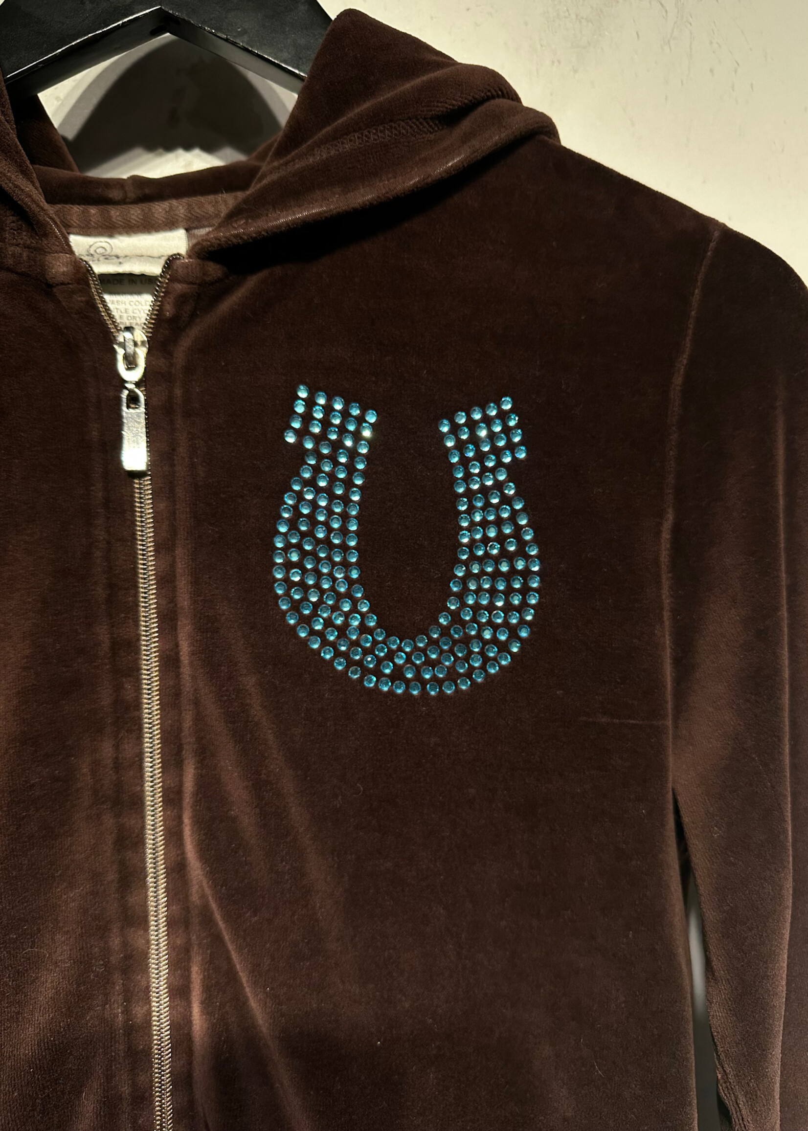 Tarykh Y2K Bedazzled Brown Blue Star Track Set M/L