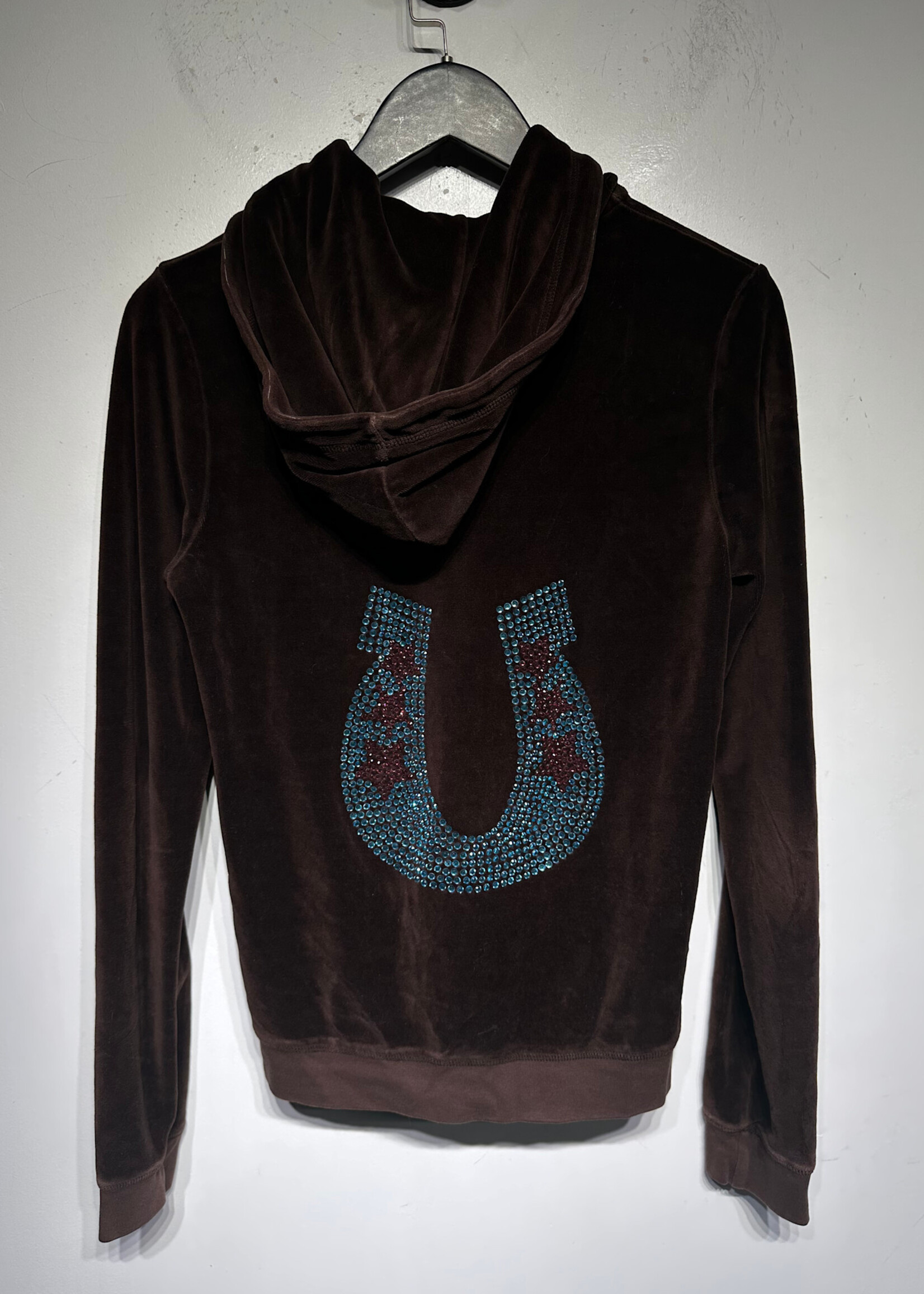 Tarykh Y2K Bedazzled Brown Blue Star Track Set M/L