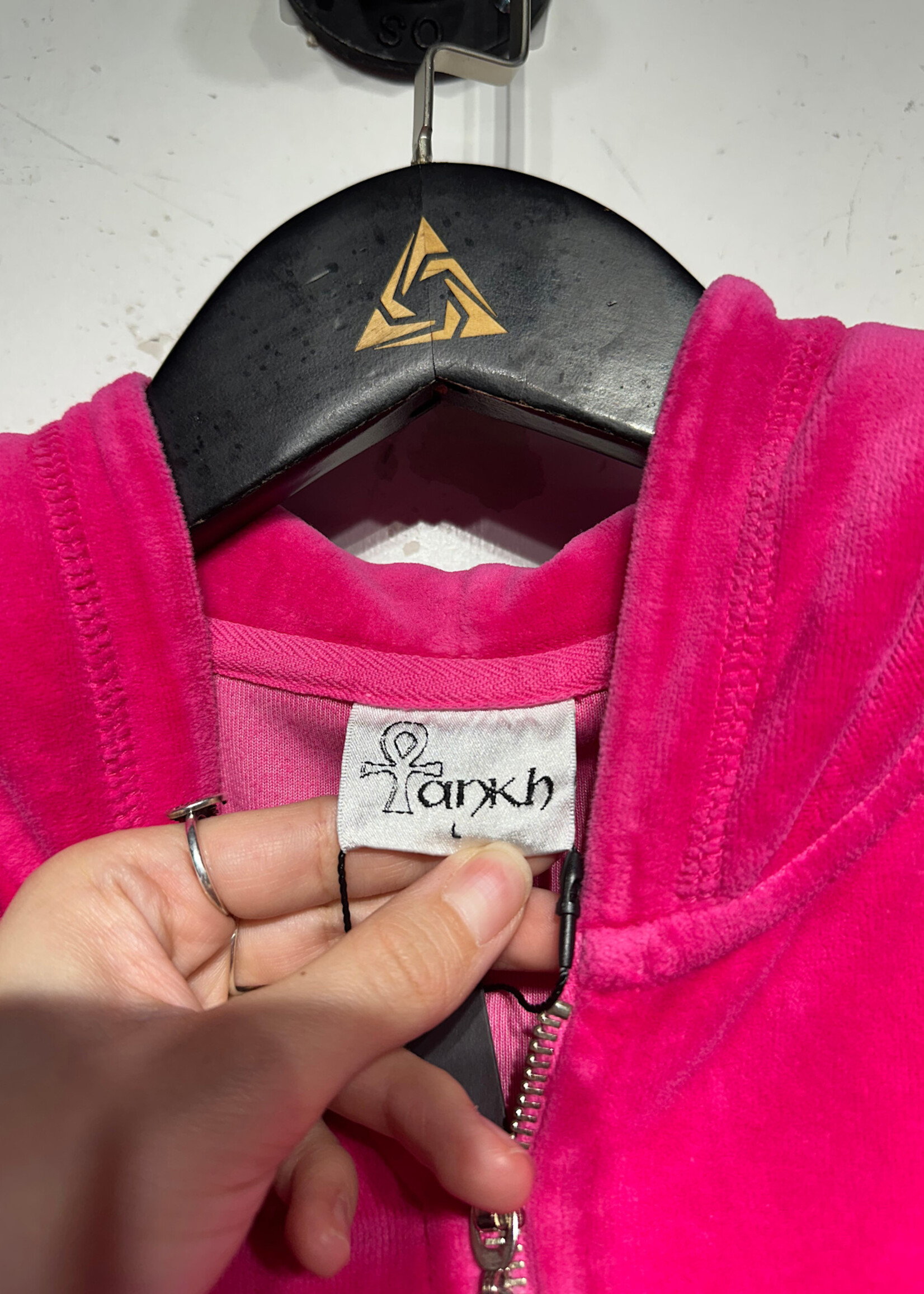 Tarykh Pink 'Live' Y2K Velour Track Set M/L