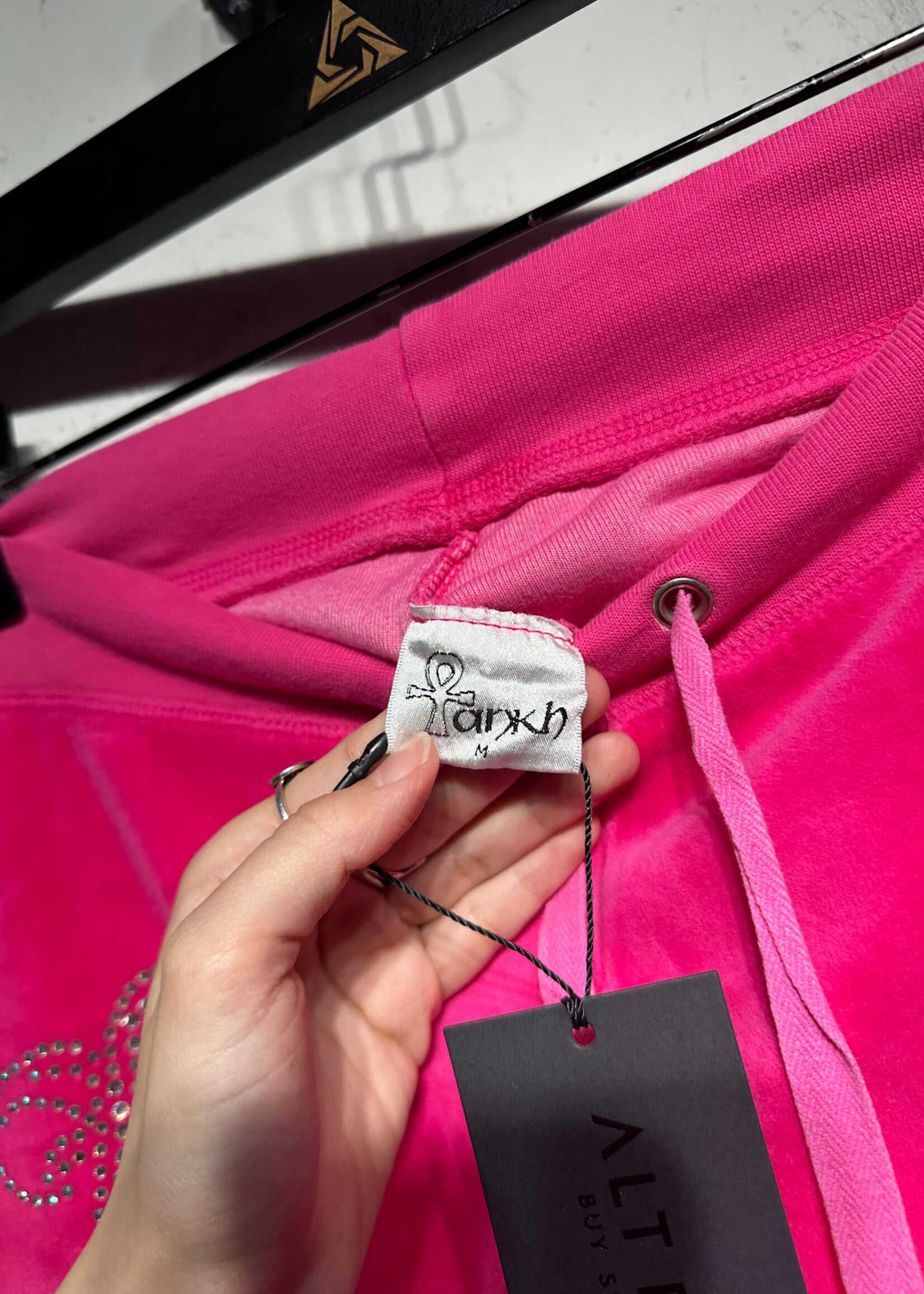 Tarykh Pink 'Live' Y2K Velour Track Set M/L