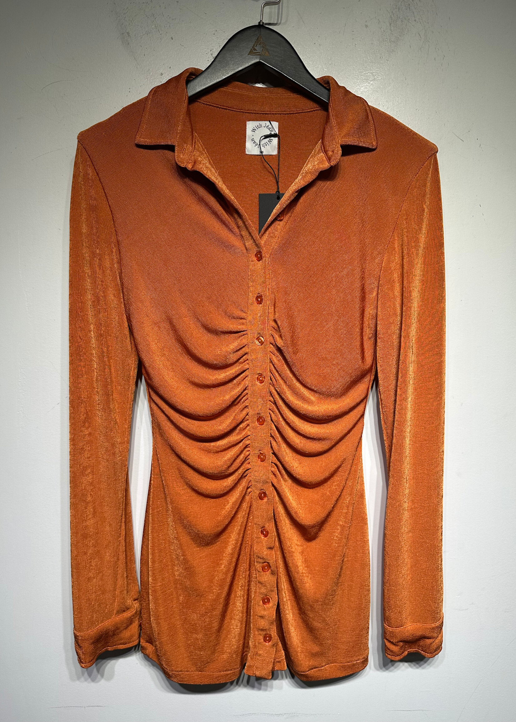 With Jean Orange B/U LS Dress XS