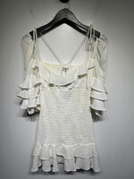 For Love and Lemons White Ruched Dress Fem XS